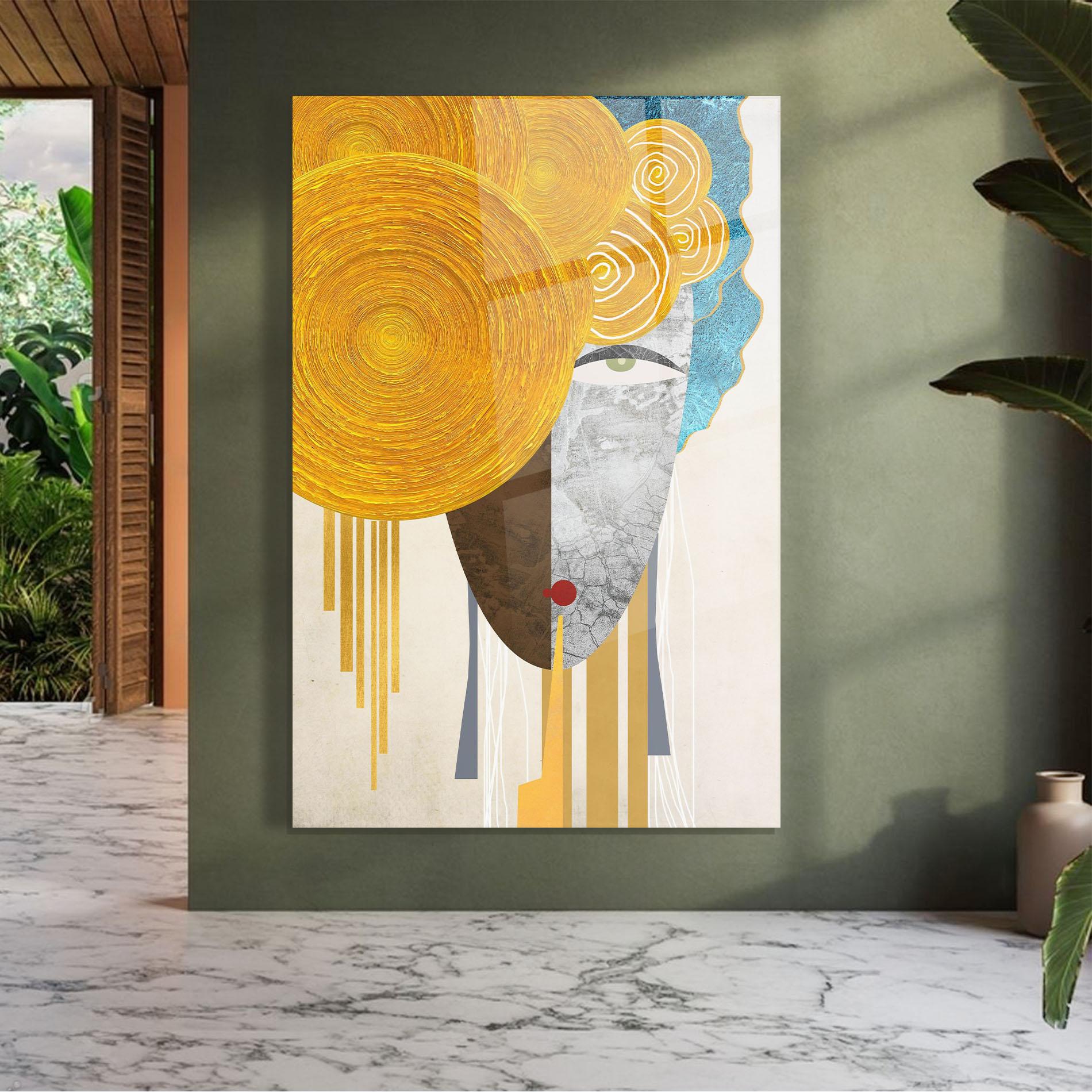 Üvegkép Abstract Grey Face 1 mockup 7
