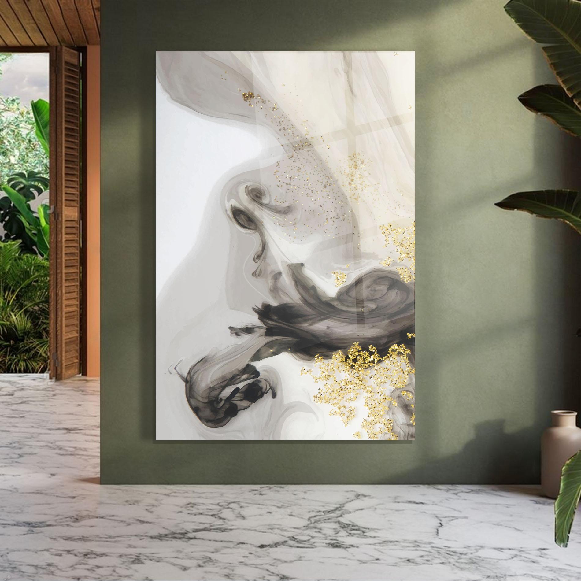 Üvegkép Gold Glitter Watercolor mockup 7