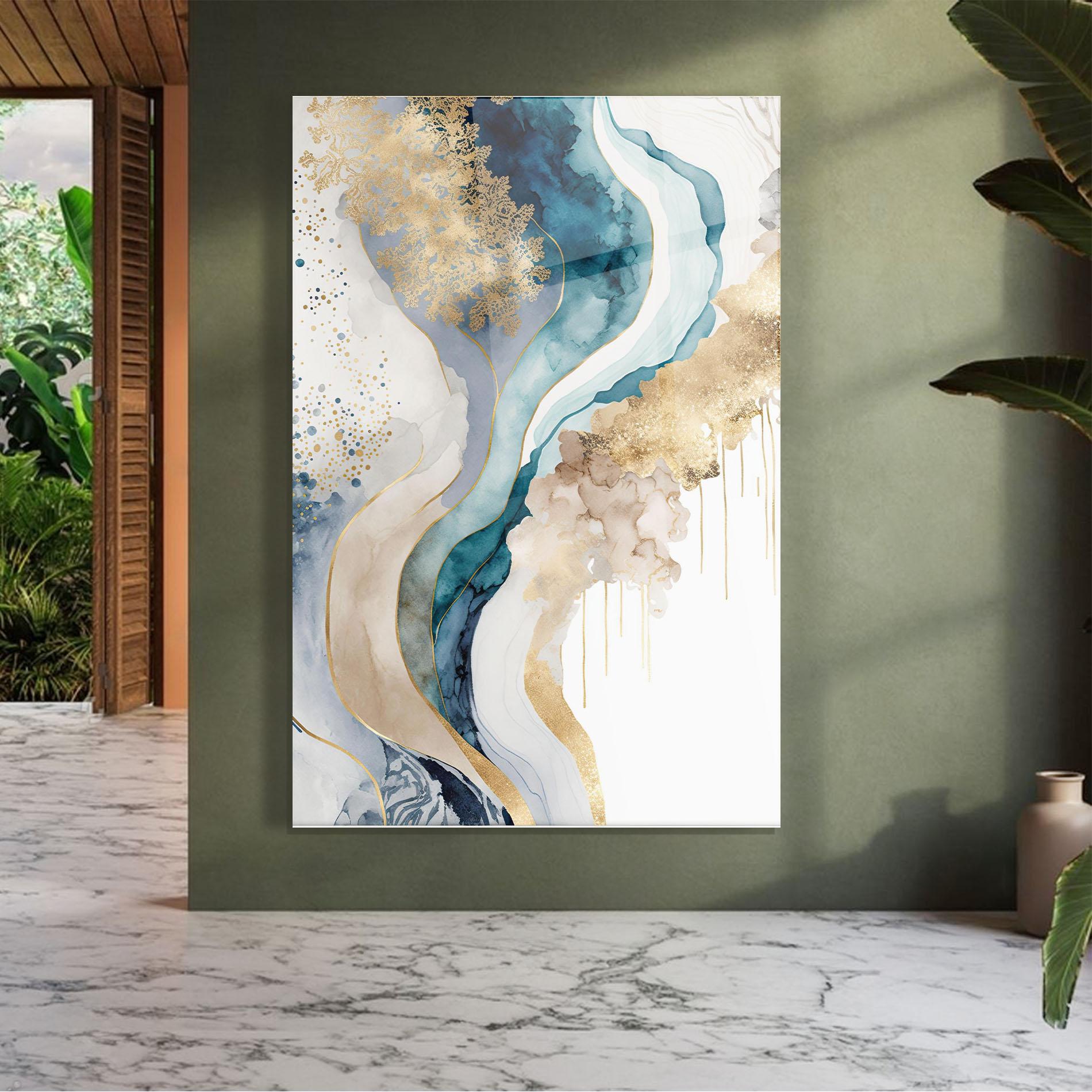 Üvegkép Light Blue Waves mockup 7