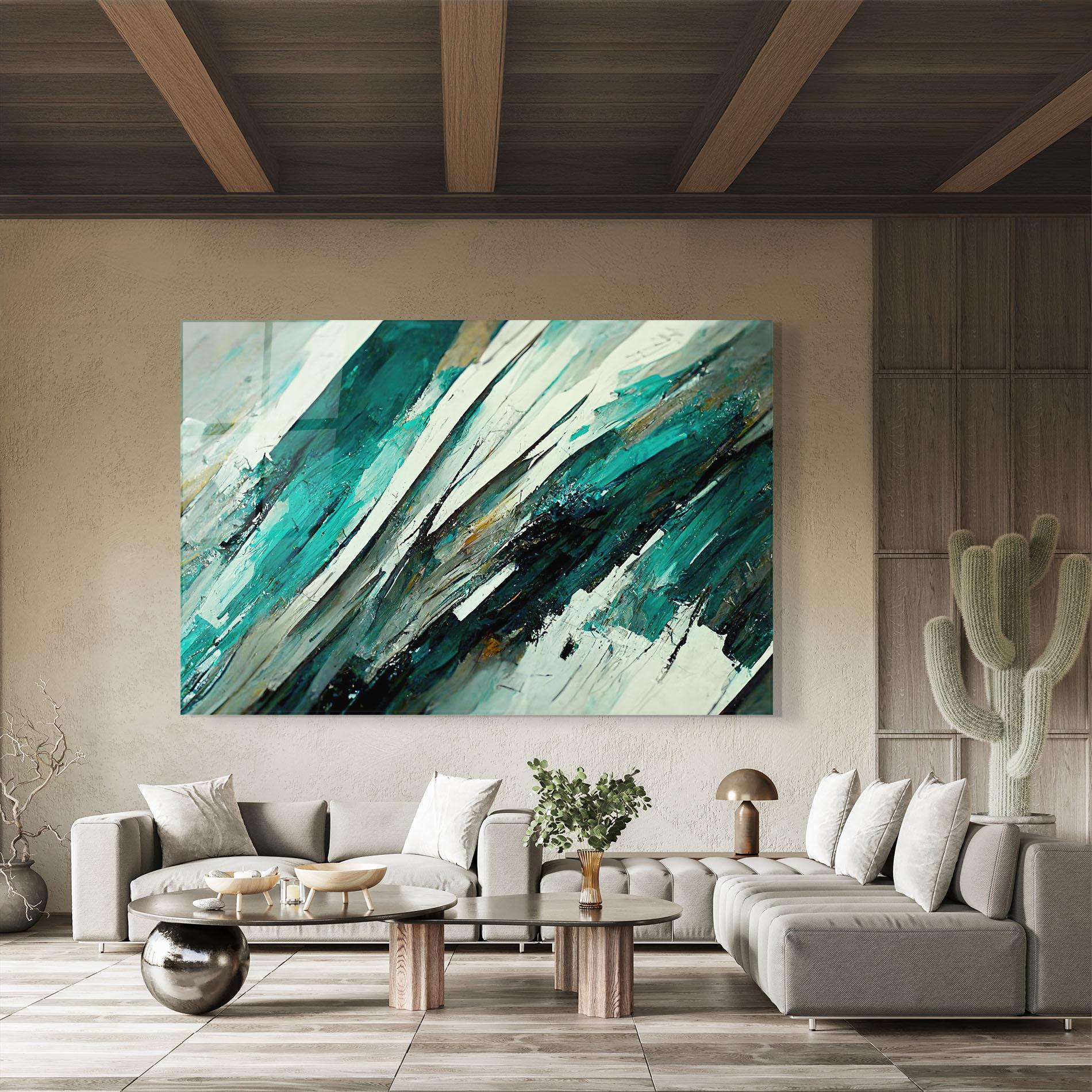 Üvegkép Abstract Green Artwork mockup 8