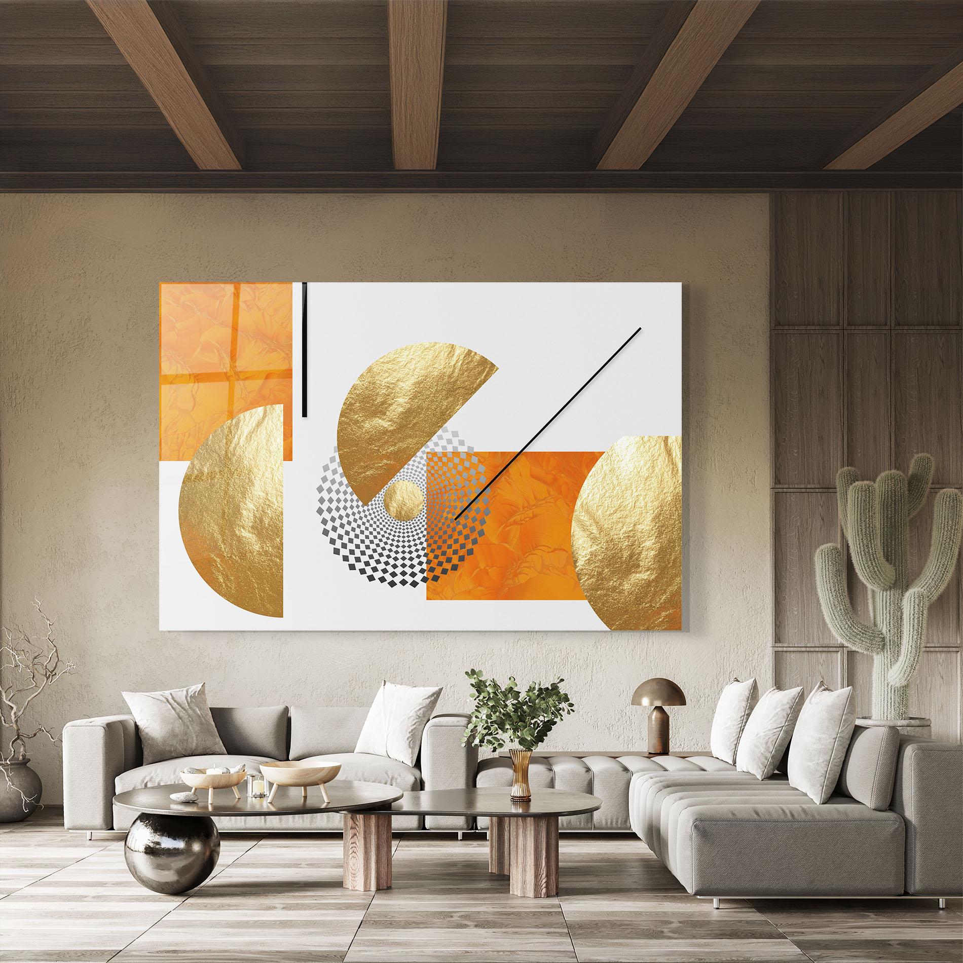 Üvegkép Beautiful Gold Shapes mockup 8