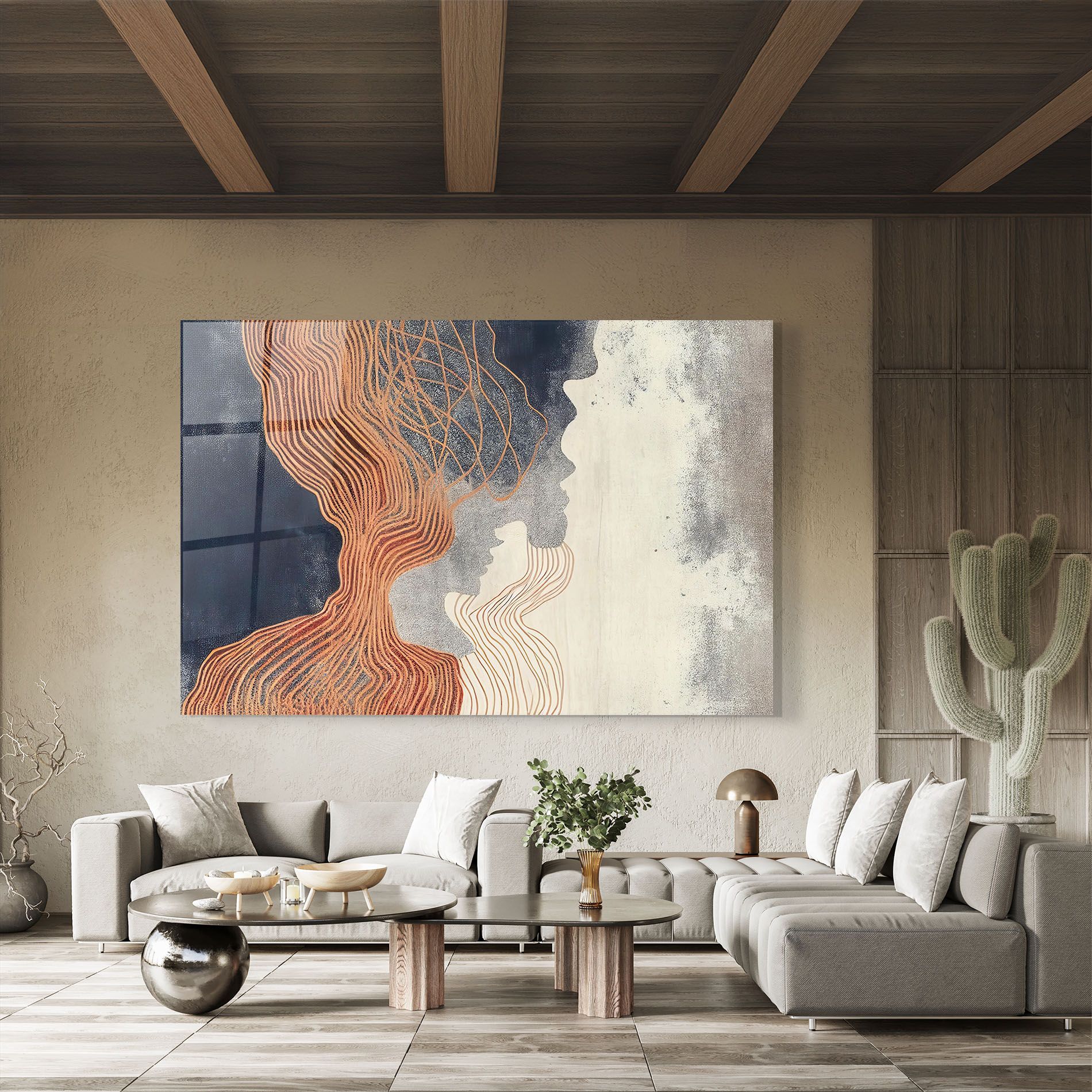 Orange Lines On Blue mockup 8