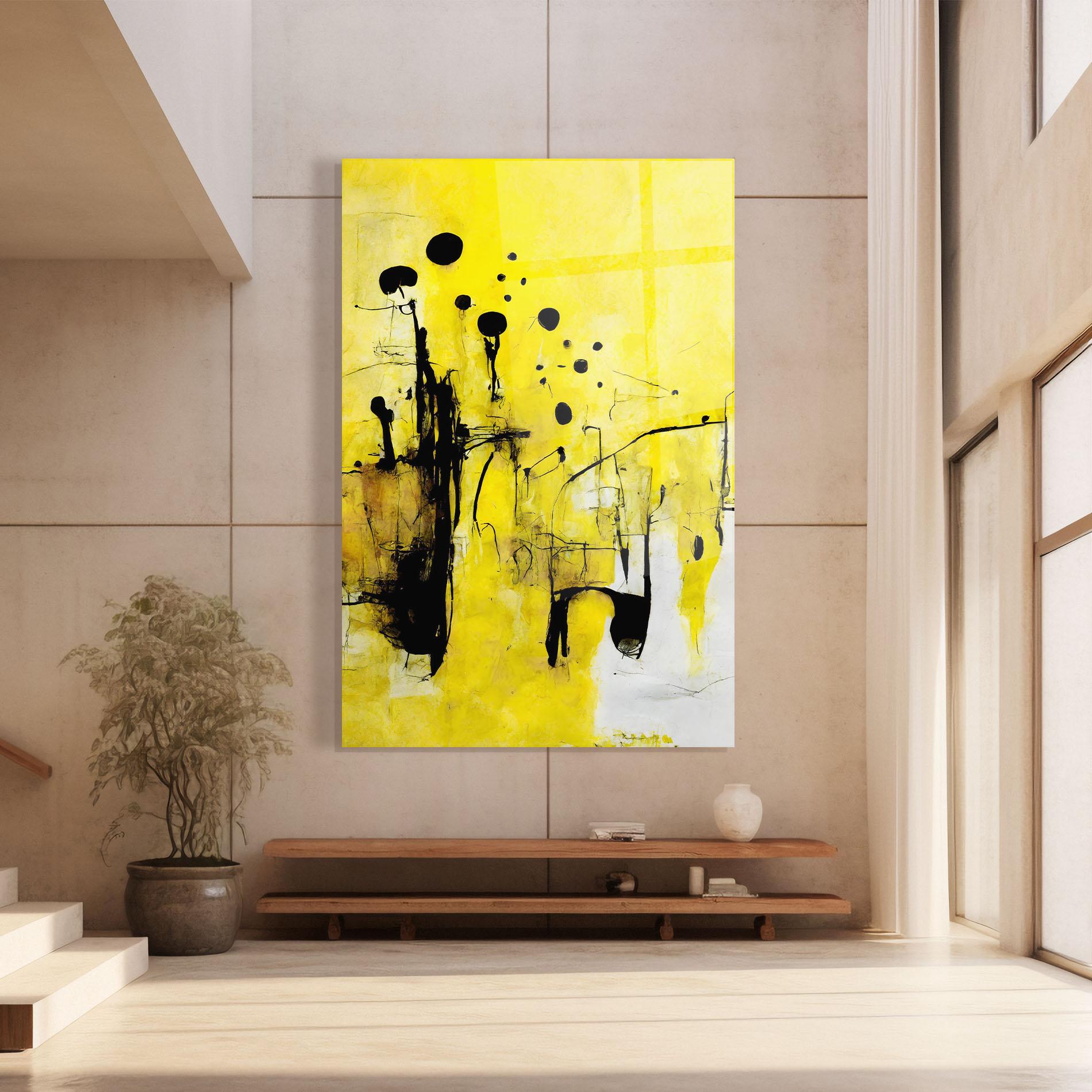 Üvegkép Abstract Black Yellow mockup 8