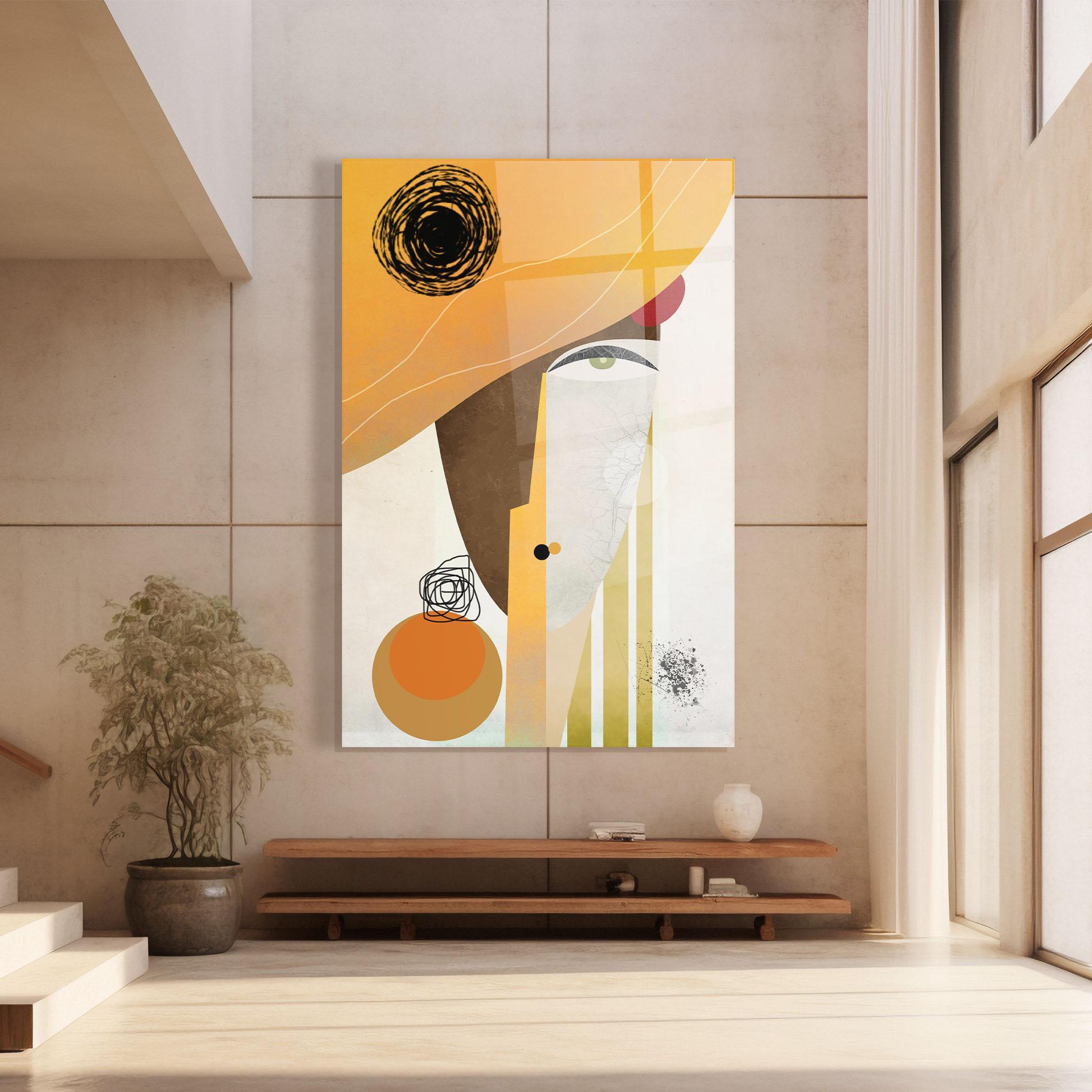 Üvegkép Abstract Orange Face mockup 8