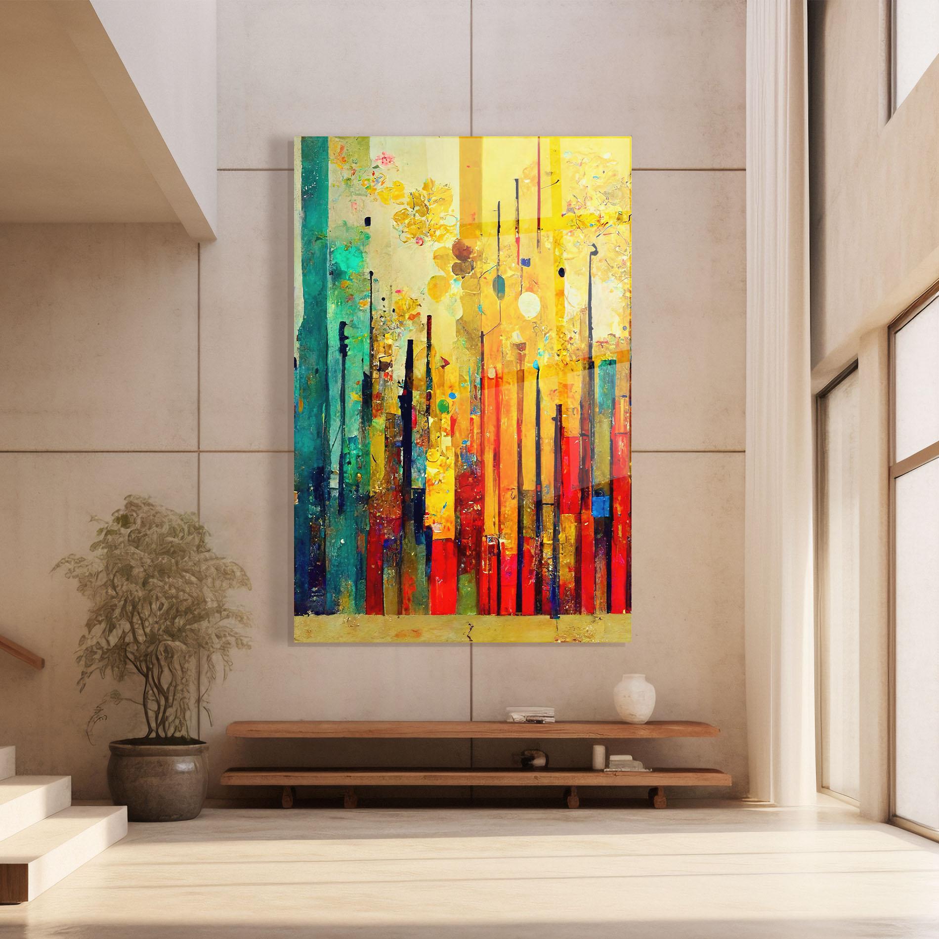 Üvegkép Black Lines On Yellow Light mockup 8