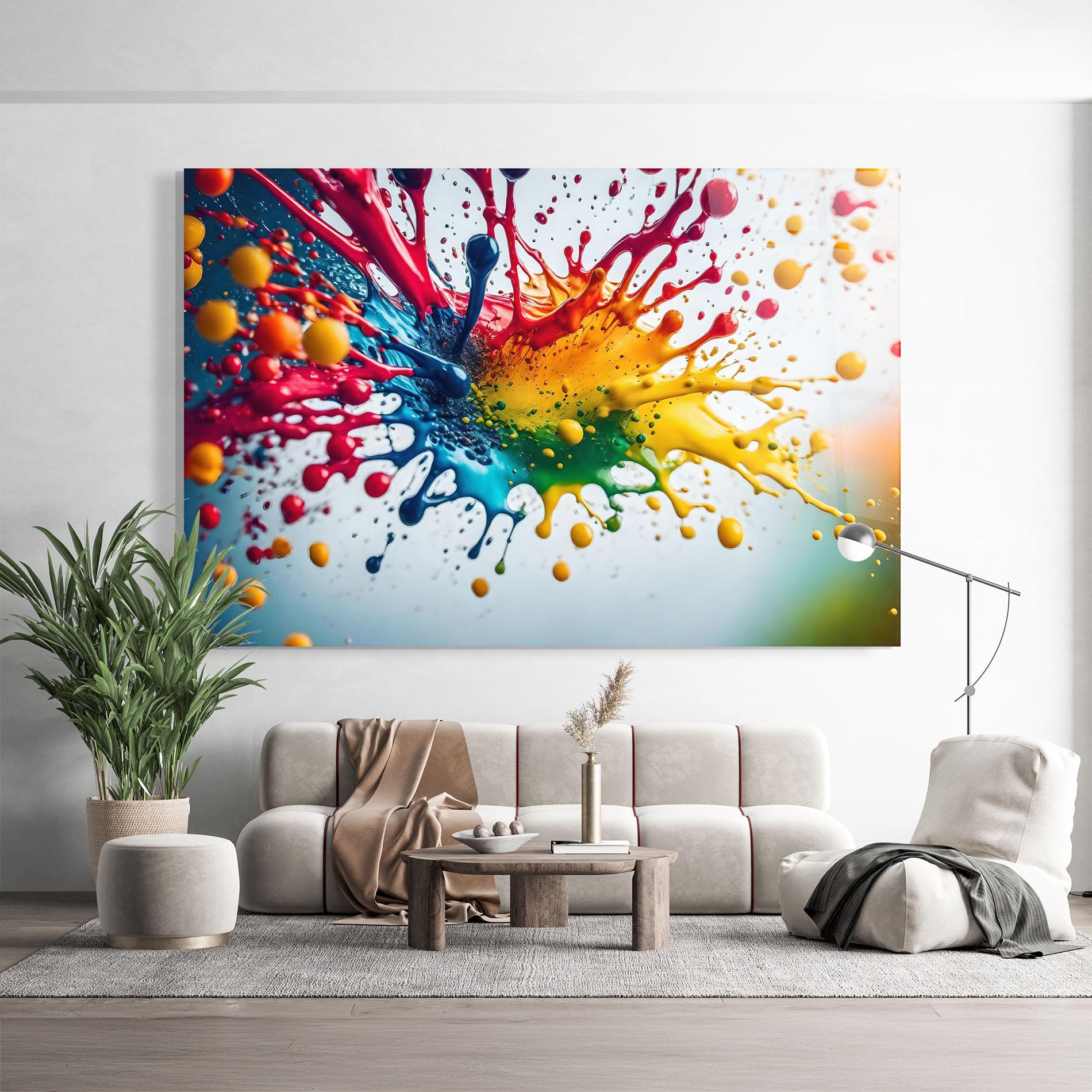 Üvegkép Colorful Splash Rainbow mockup 9
