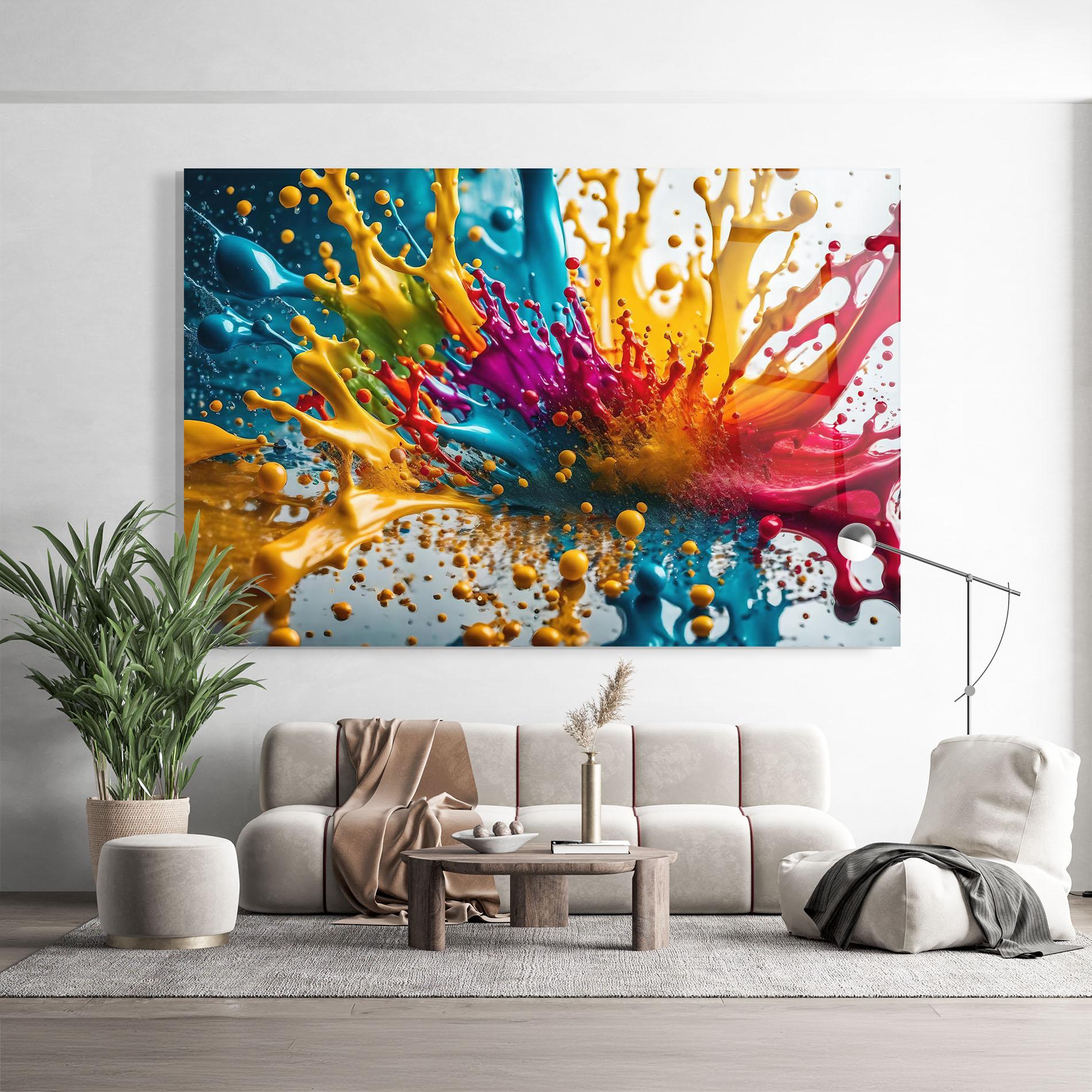 Üvegkép Colorful Water Splash mockup 9