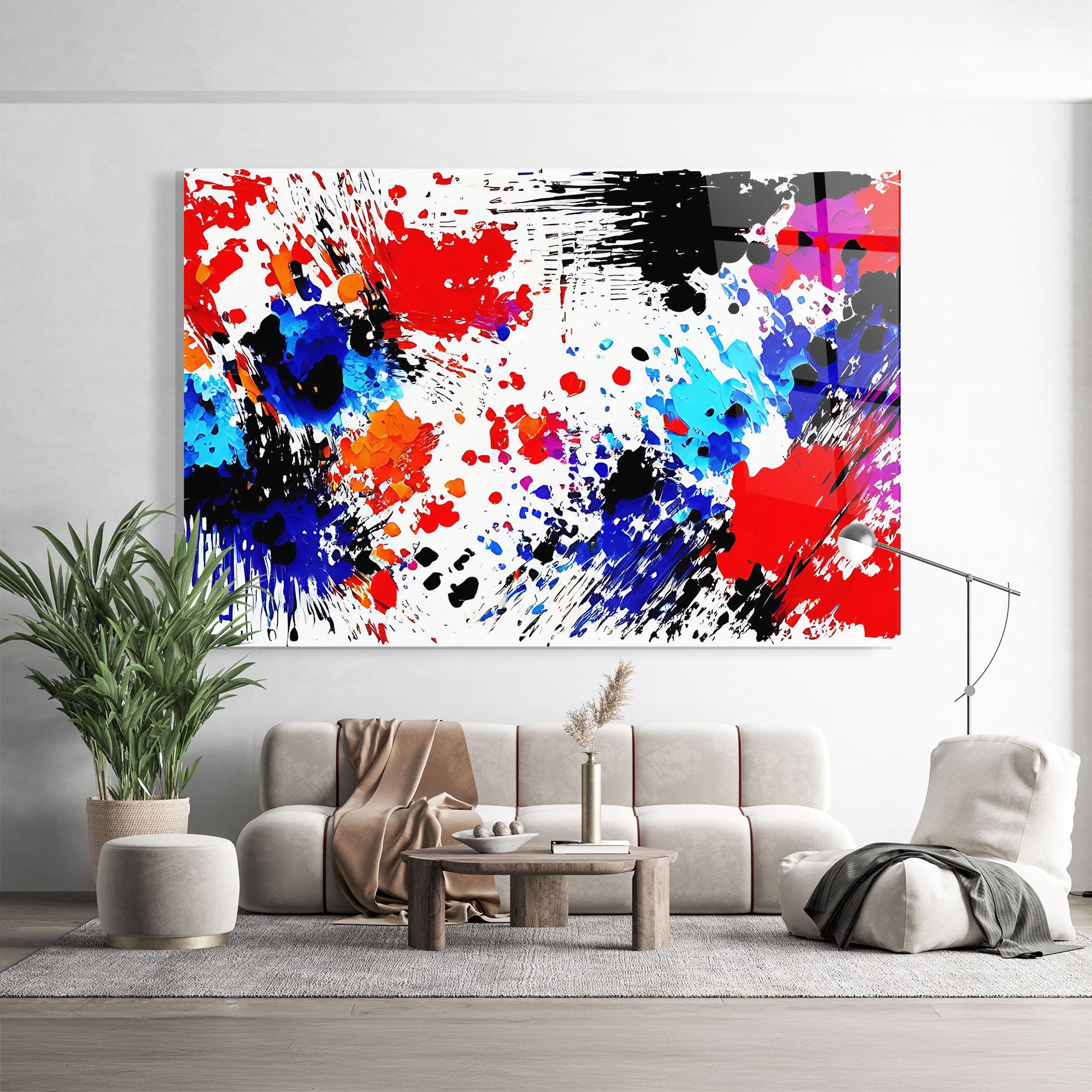 Üvegkép Oil Red Paint mockup 9