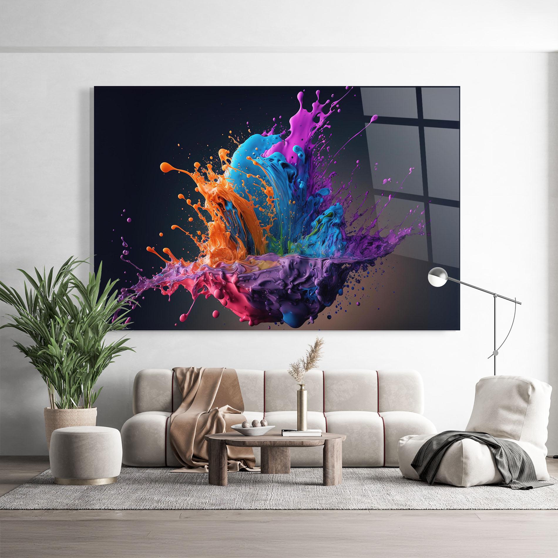 Üvegkép Orange Paint Splash mockup 9