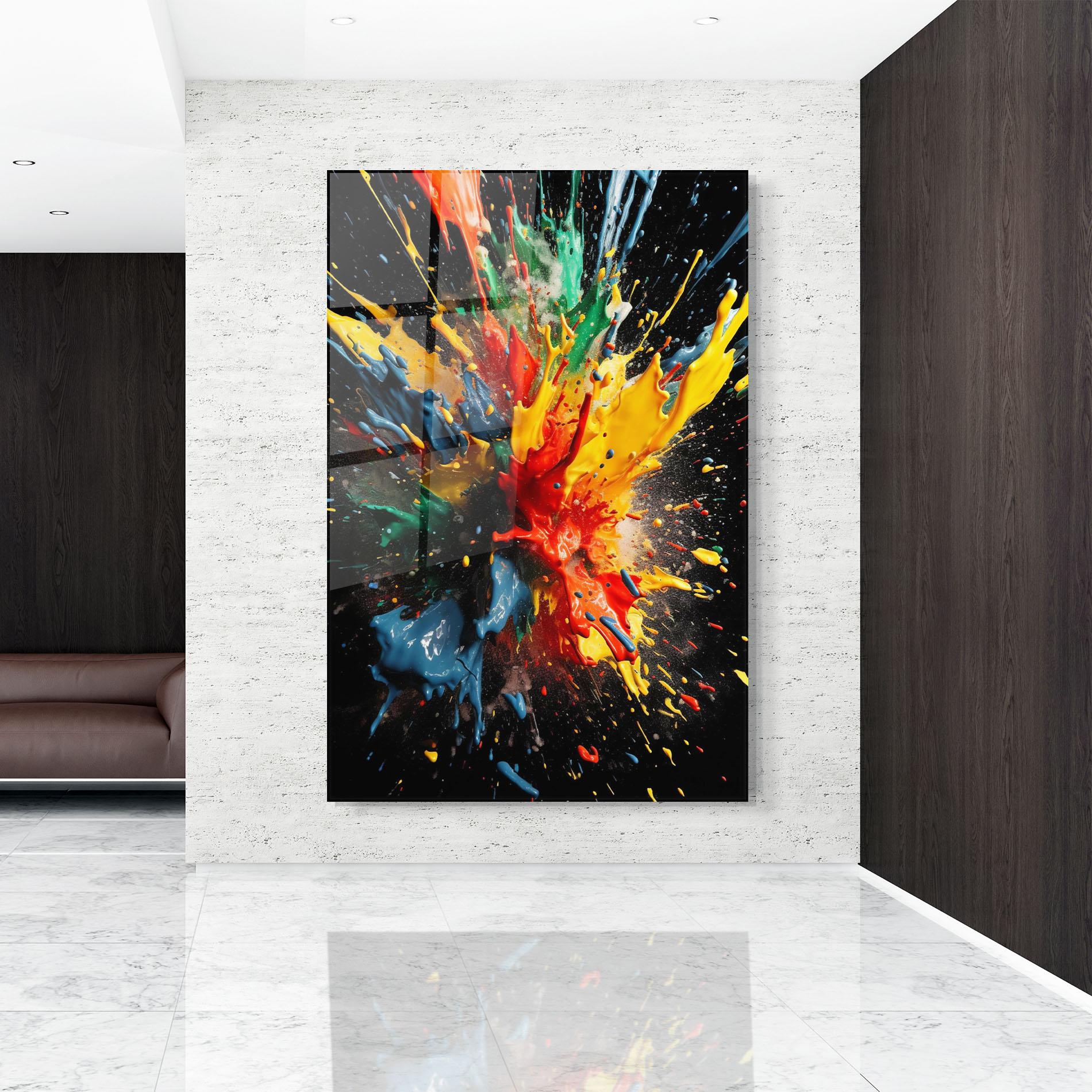Üvegkép Floating Color Splash mockup 9