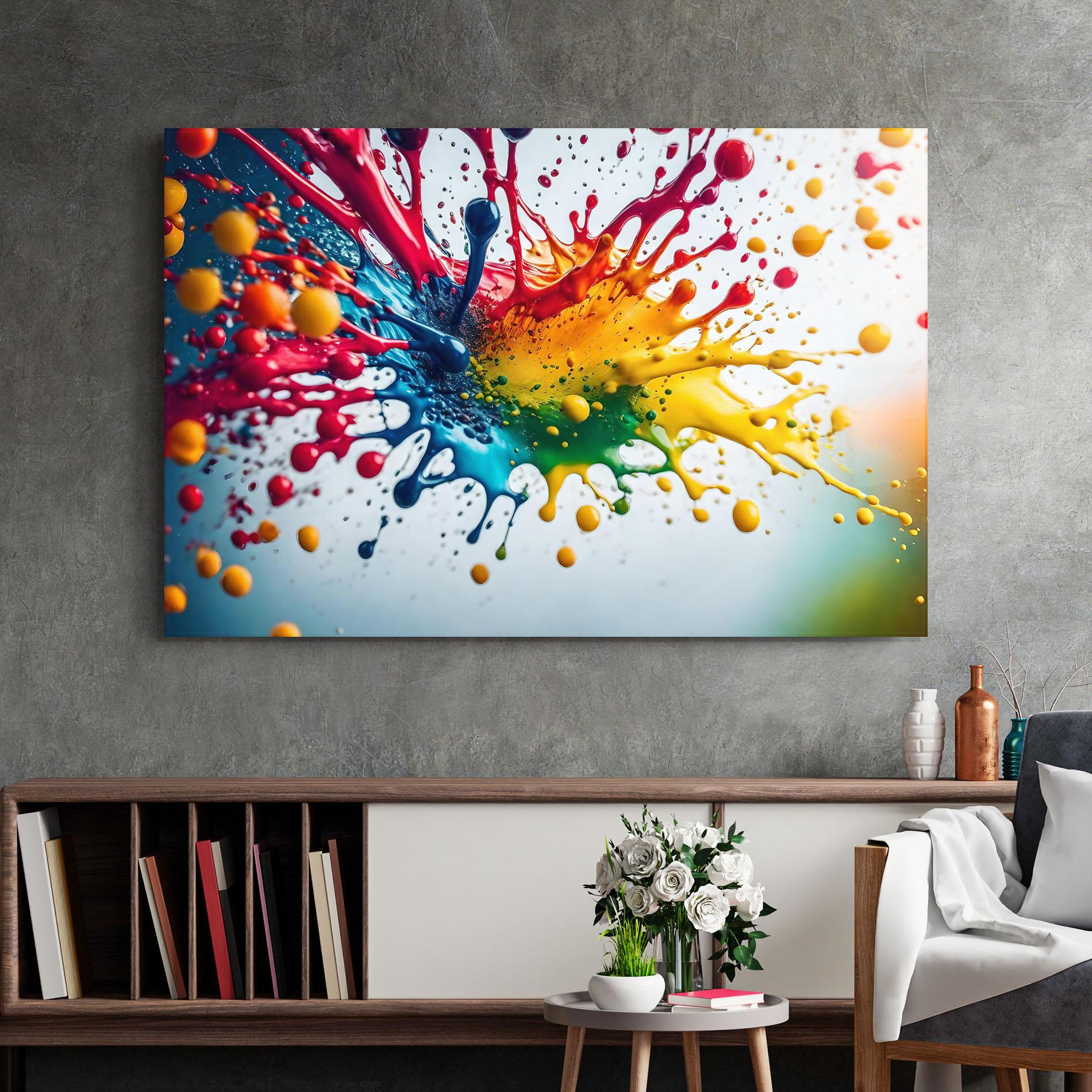 Üvegkép Colorful Splash Rainbow mockup 2
