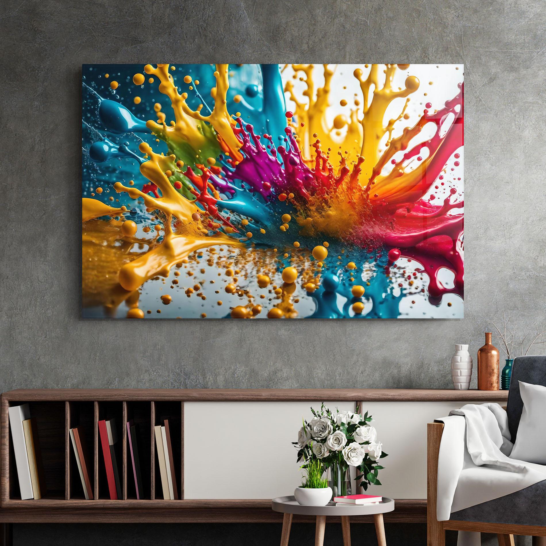 Üvegkép Colorful Water Splash mockup 2