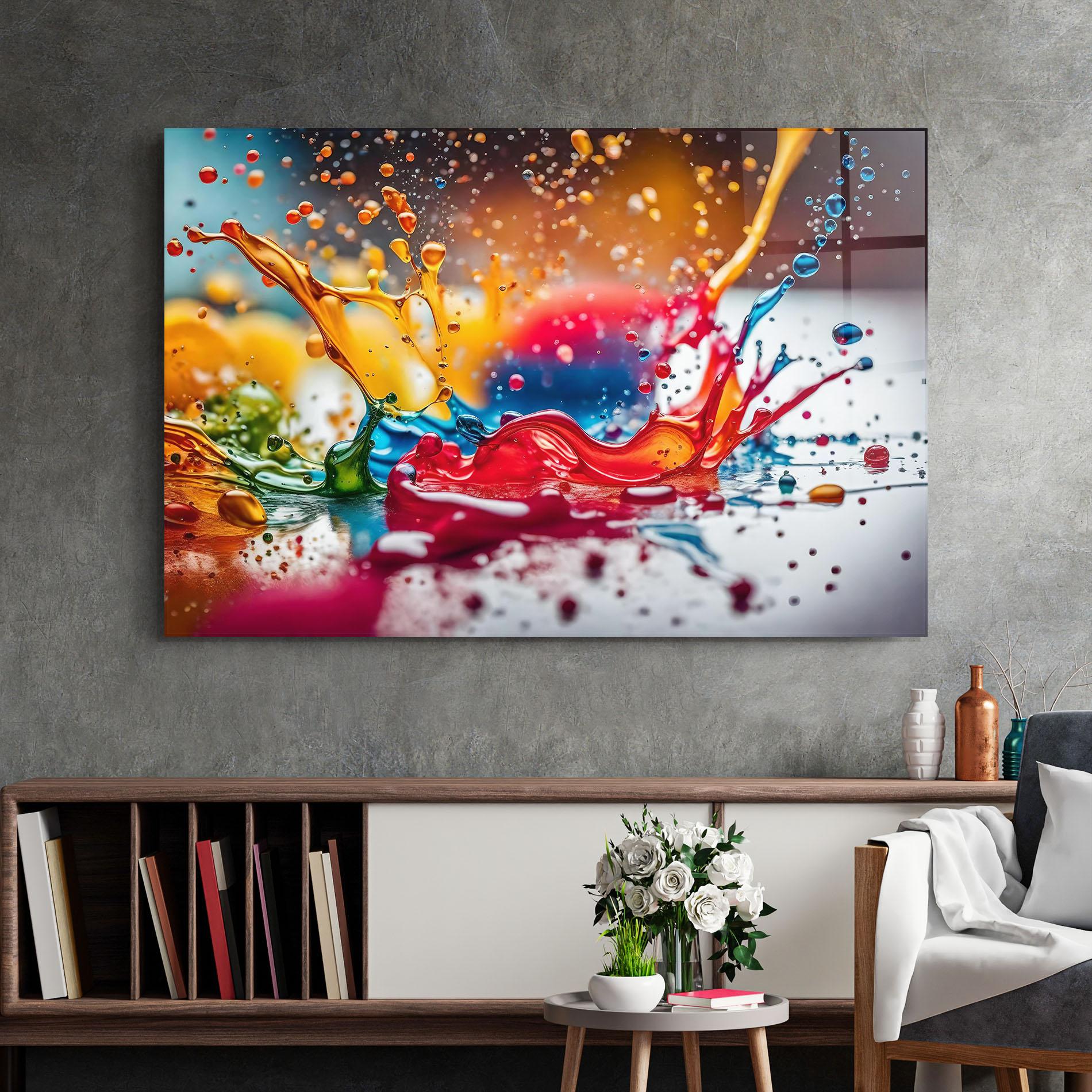 Üvegkép Water Color Splash mockup 2