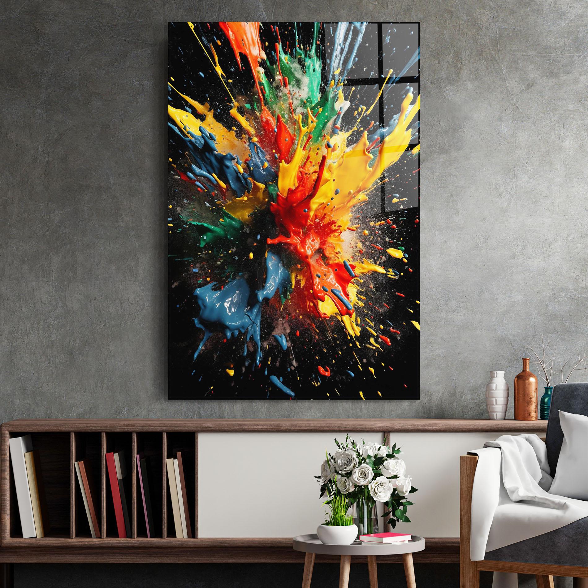 Üvegkép Floating Color Splash mockup 2