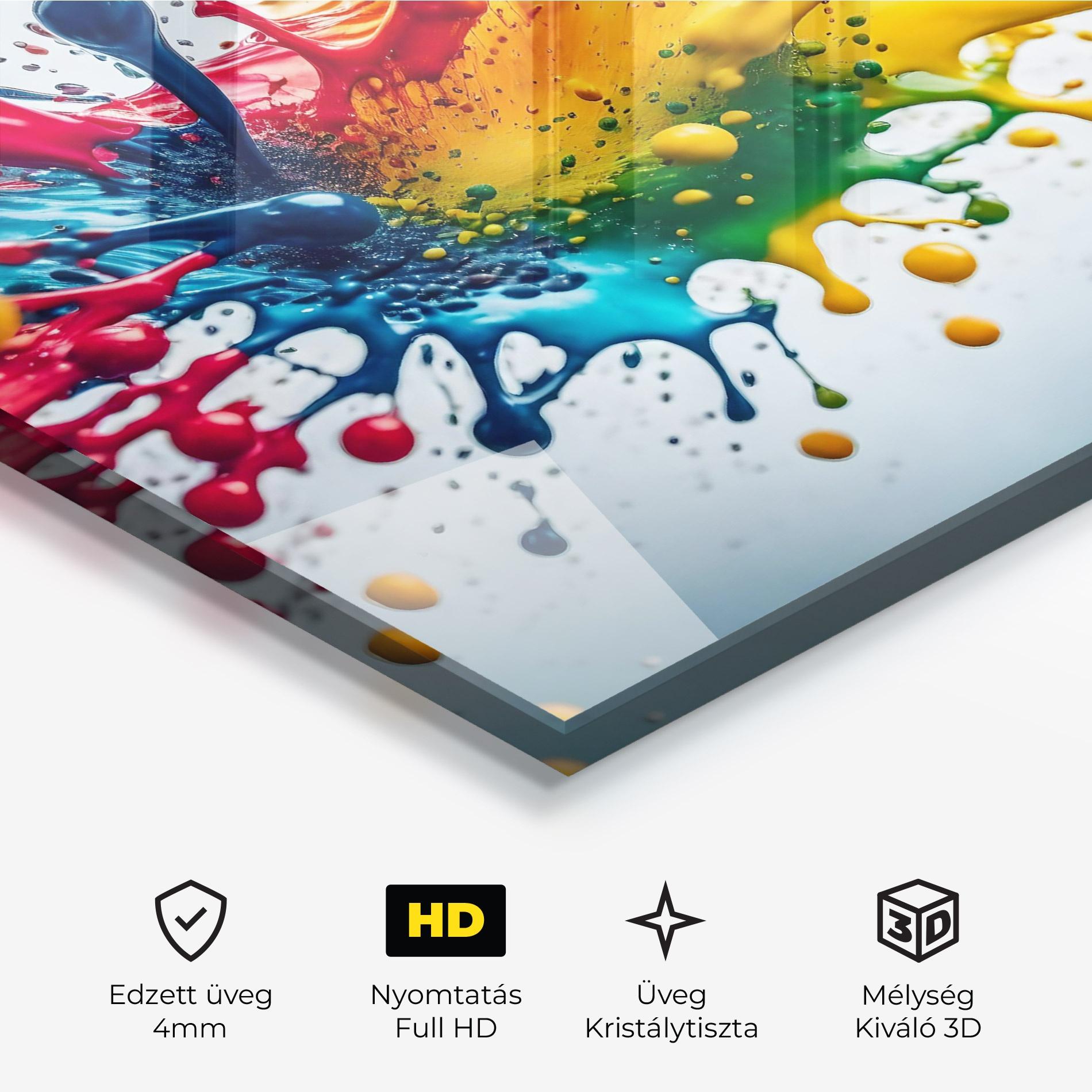 Üvegkép Colorful Splash Rainbow mockup 3