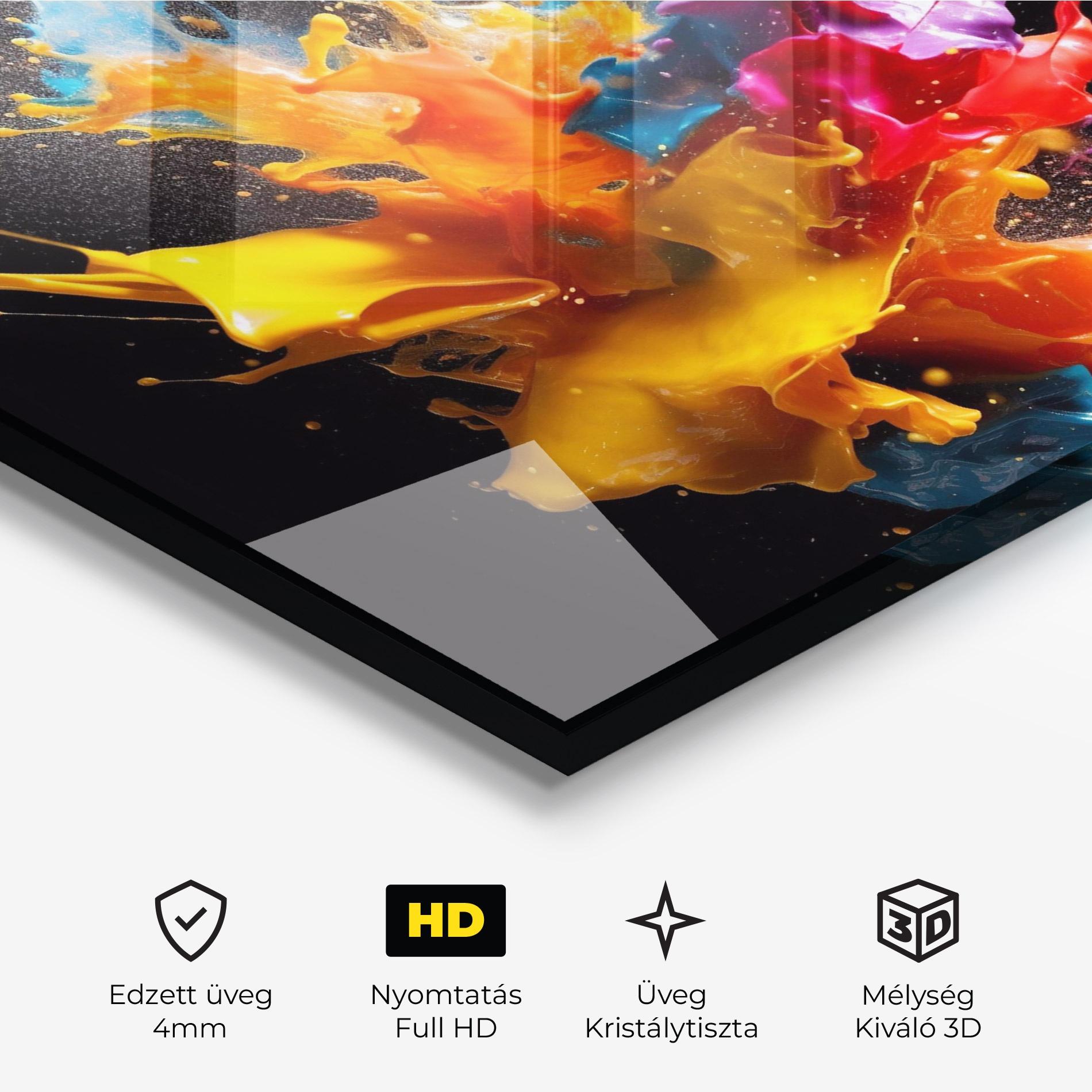 Üvegkép Colors Splashing mockup 3