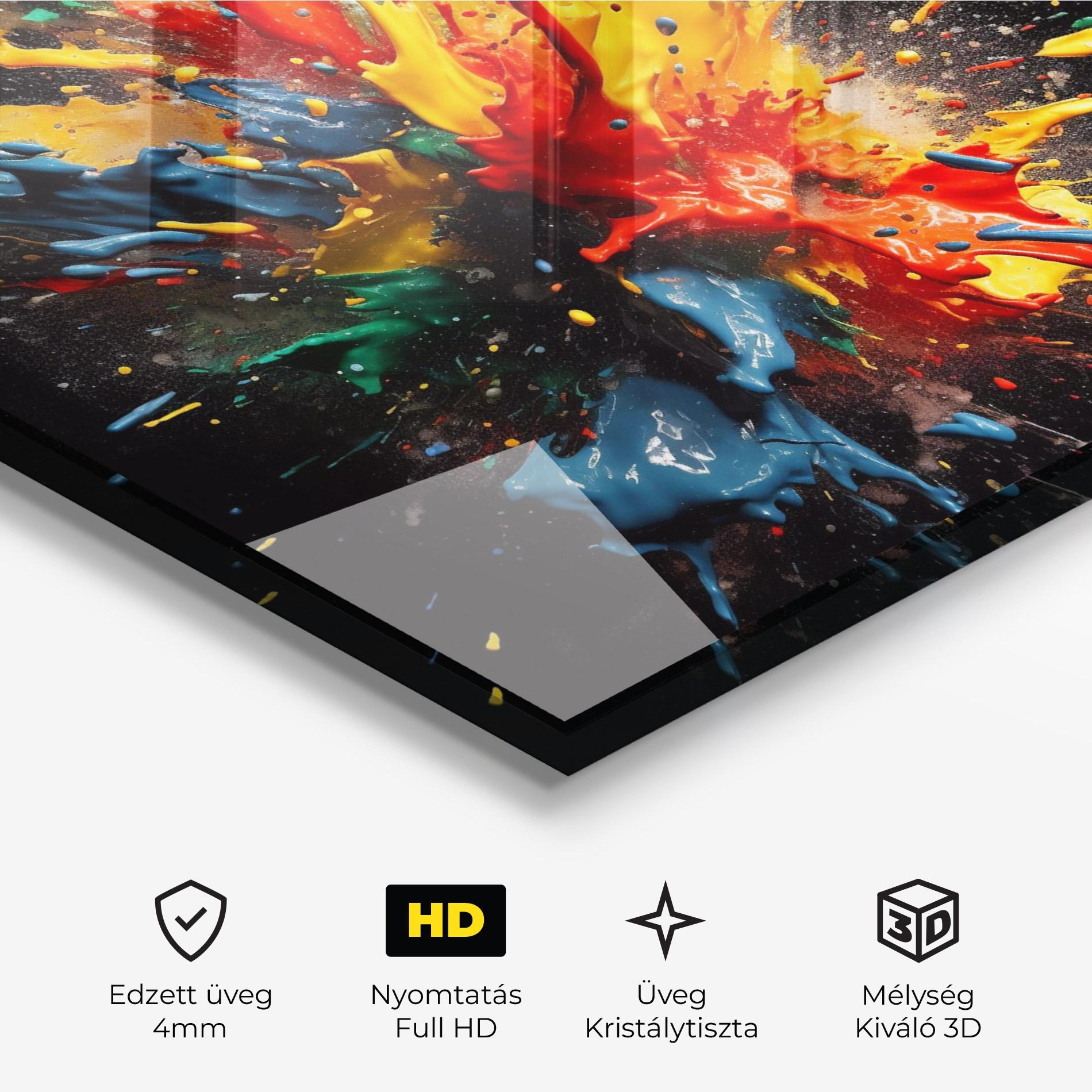 Üvegkép Floating Color Splash mockup 3
