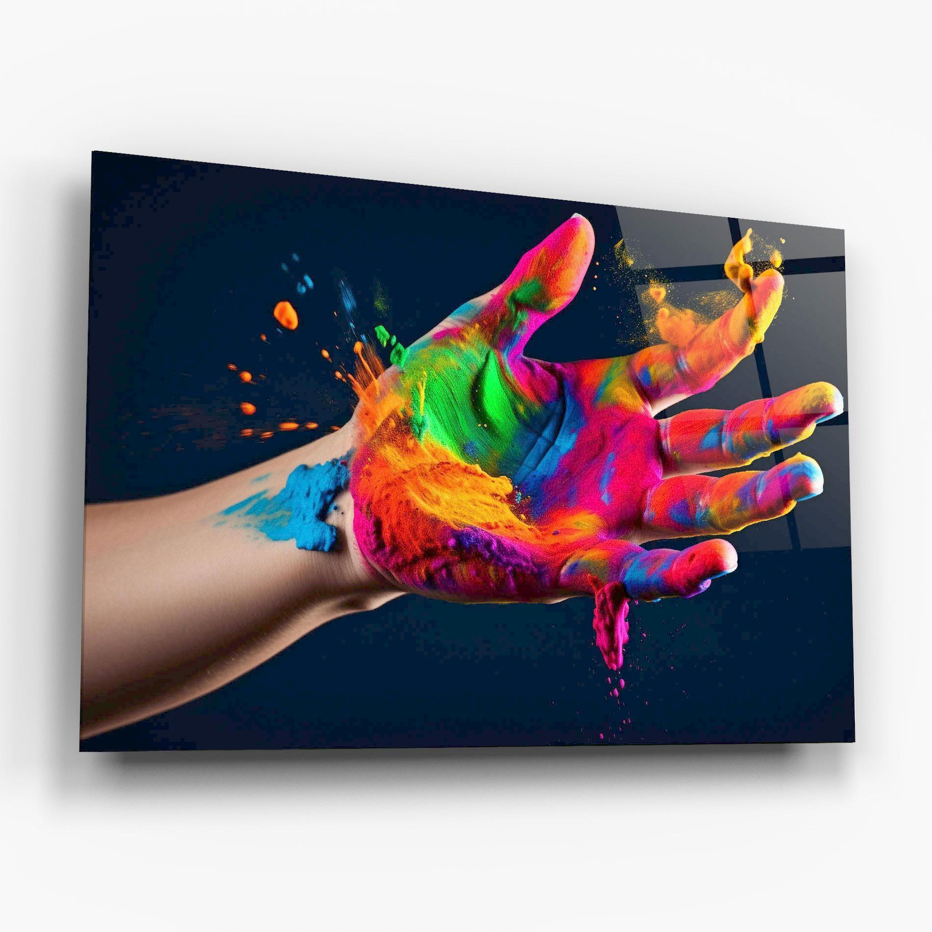 Üvegkép Colorful Hand mockup 6