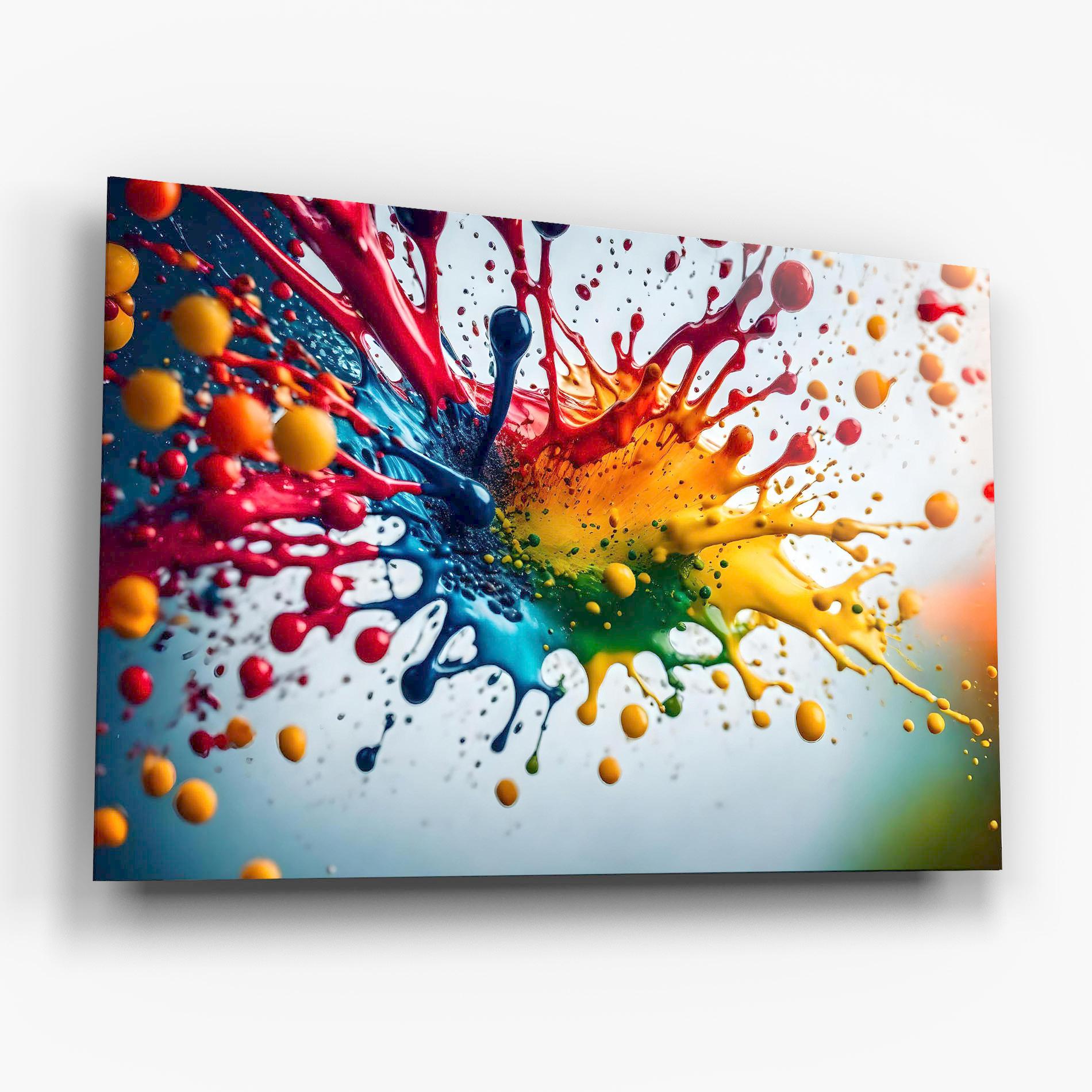 Üvegkép Colorful Splash Rainbow mockup 6