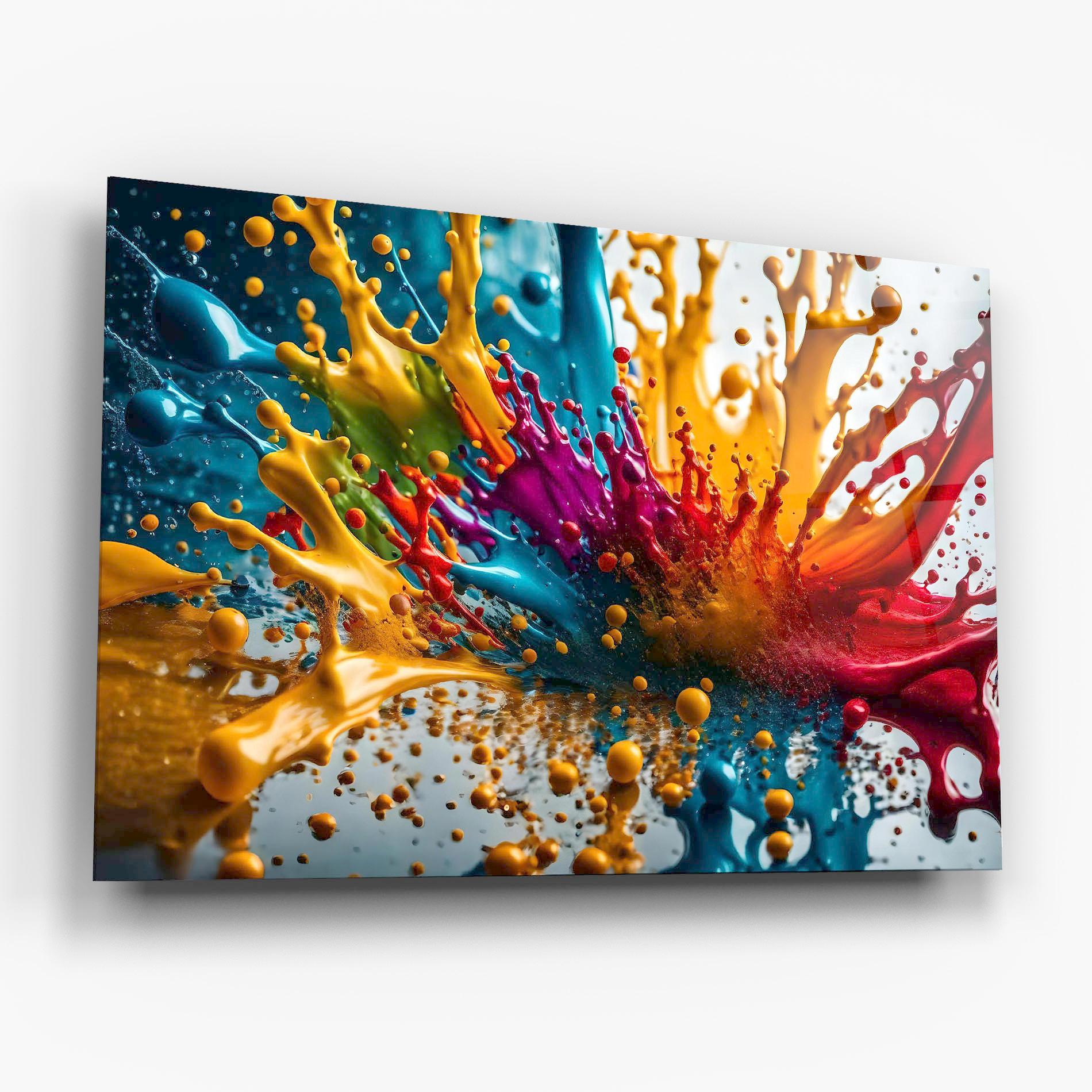 Üvegkép Colorful Water Splash mockup 6