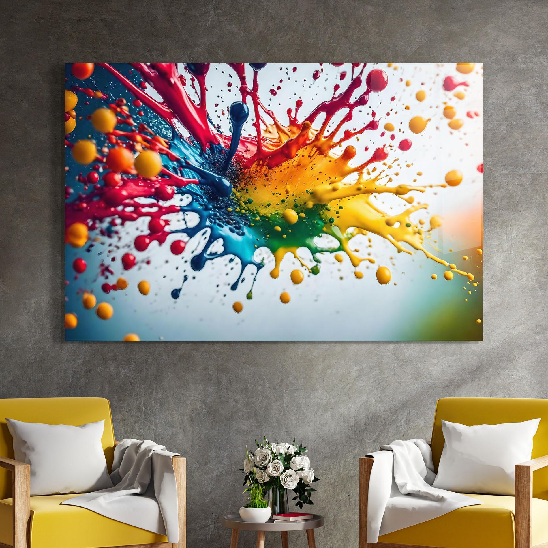 Üvegkép Colorful Splash Rainbow mockup 4