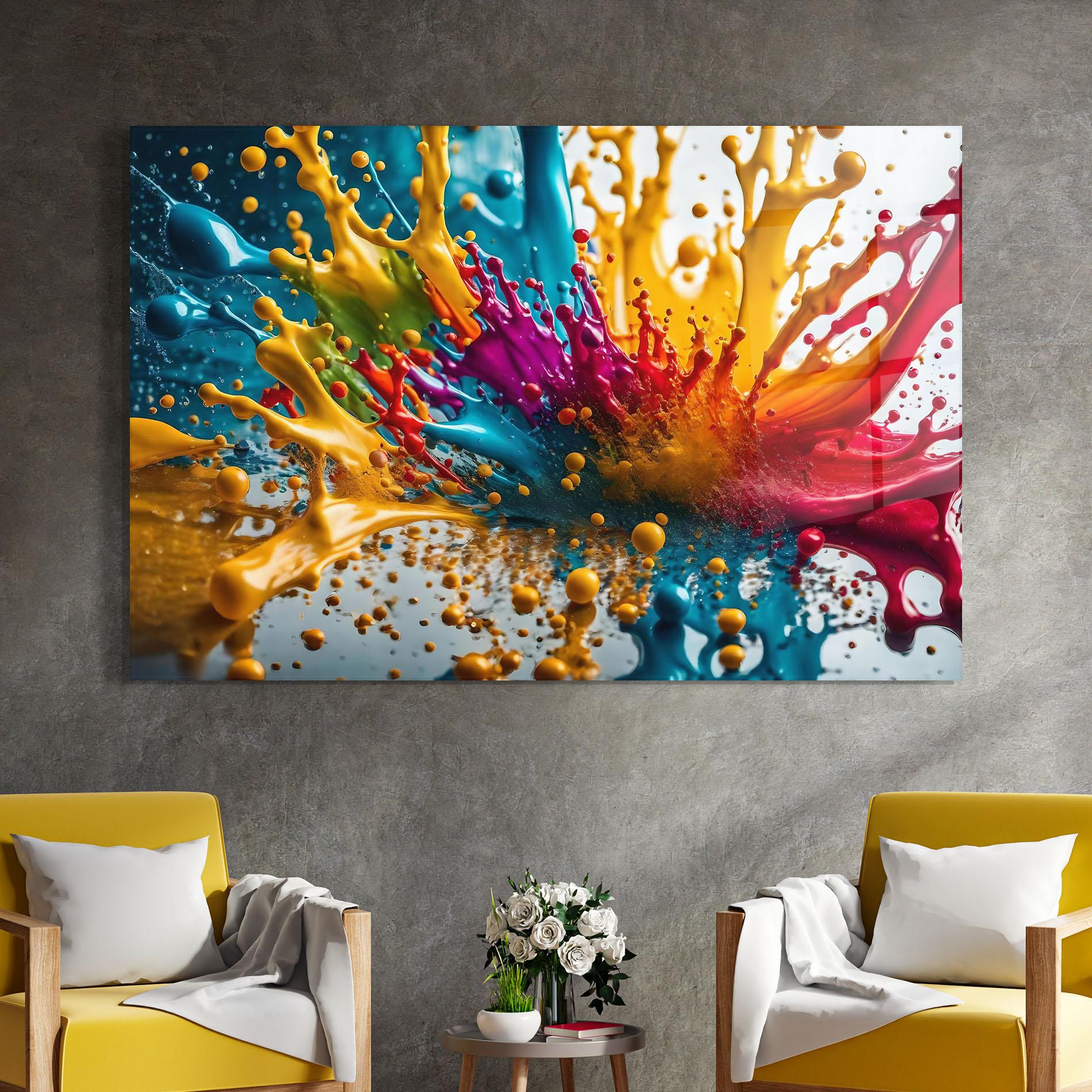 Üvegkép Colorful Water Splash mockup 4