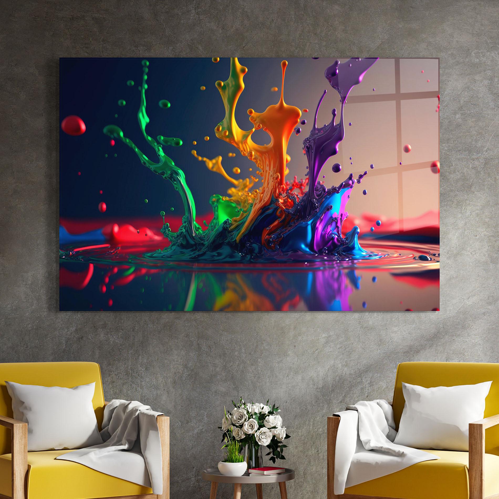 Üvegkép Green Color Splash mockup 4