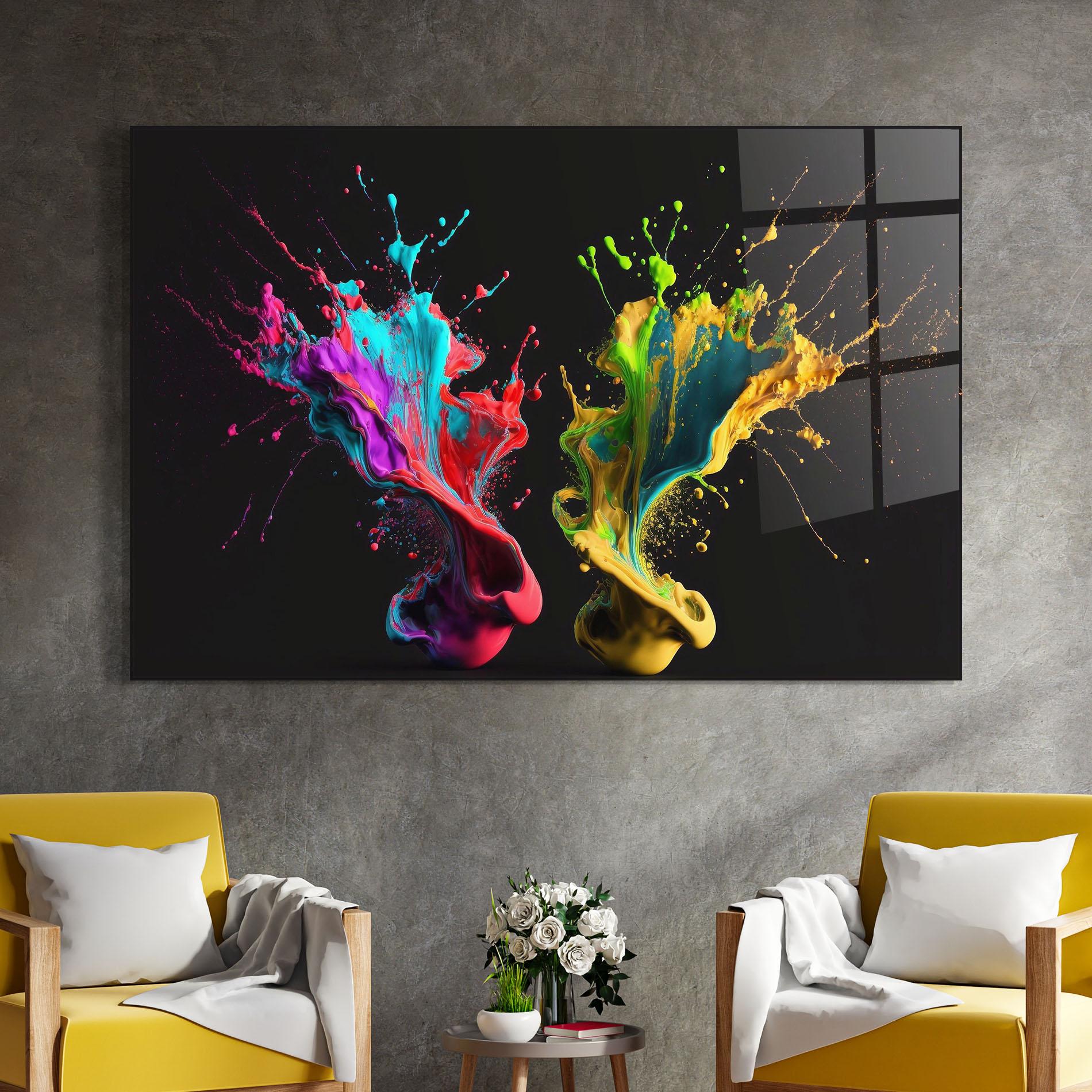 Üvegkép Yellow Green Splash mockup 4