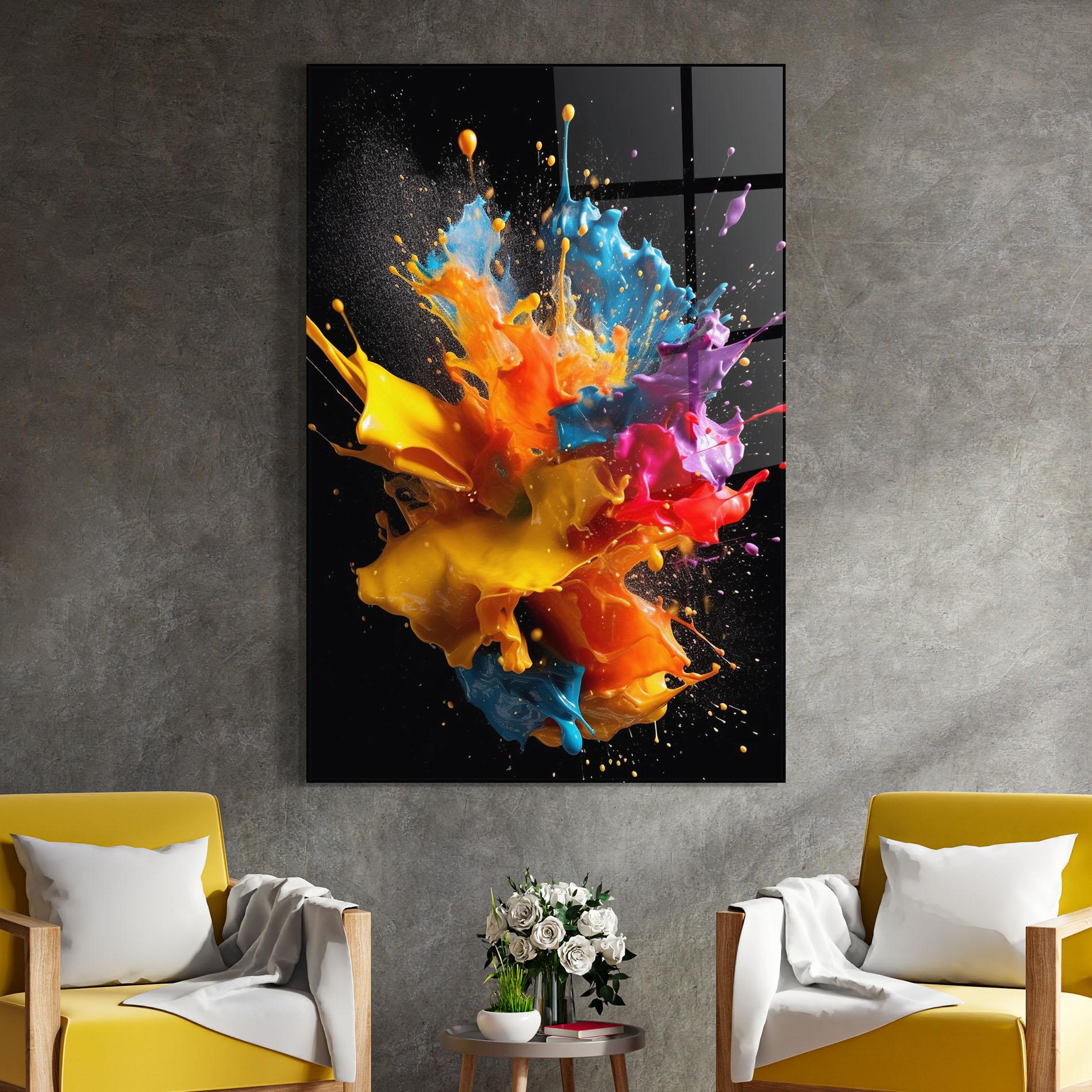Üvegkép Colors Splashing mockup 4