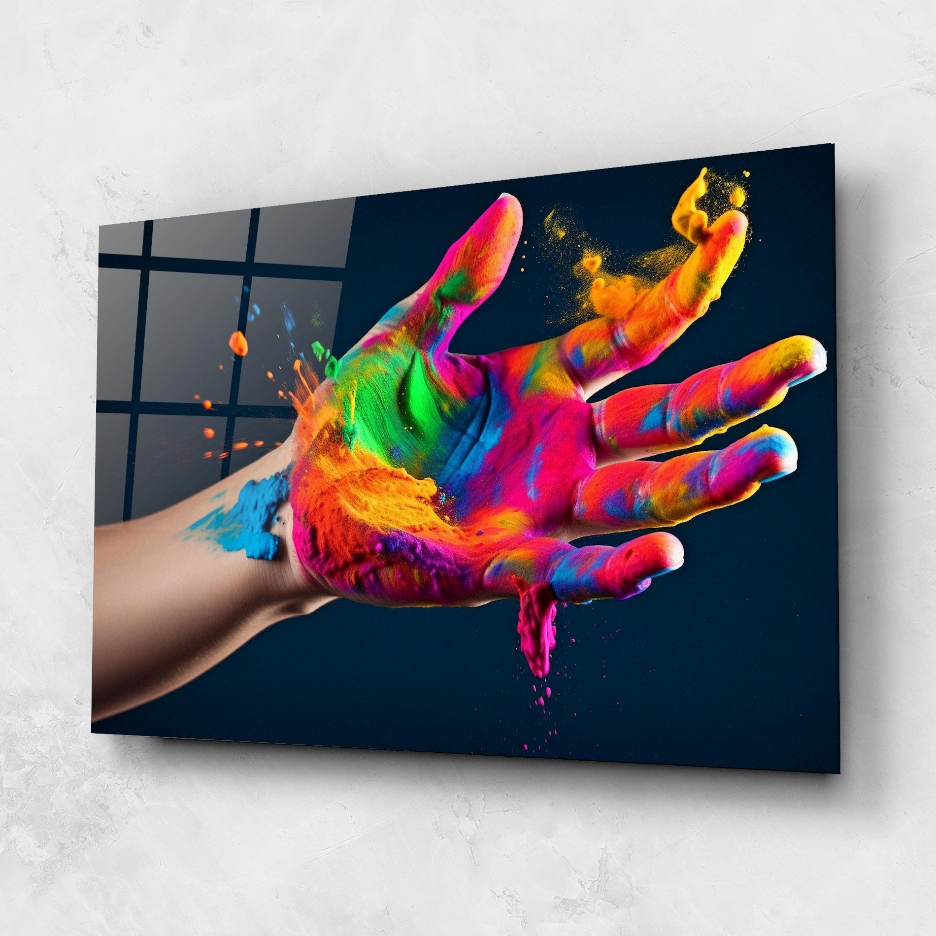 Üvegkép Colorful Hand mockup 1