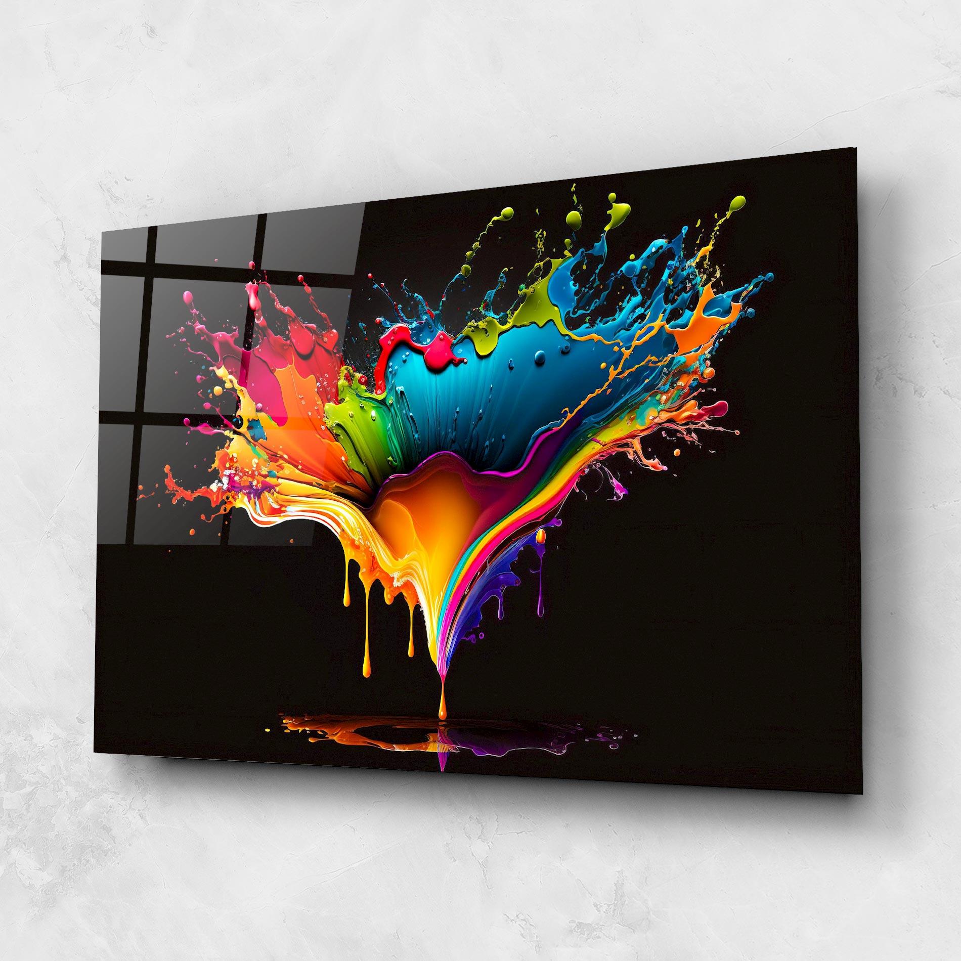 Üvegkép Colorful Rainbow Splash mockup 1
