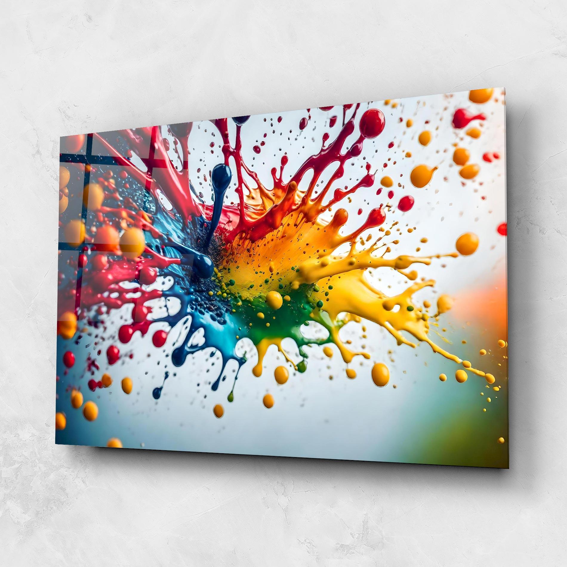 Üvegkép Colorful Splash Rainbow mockup 1