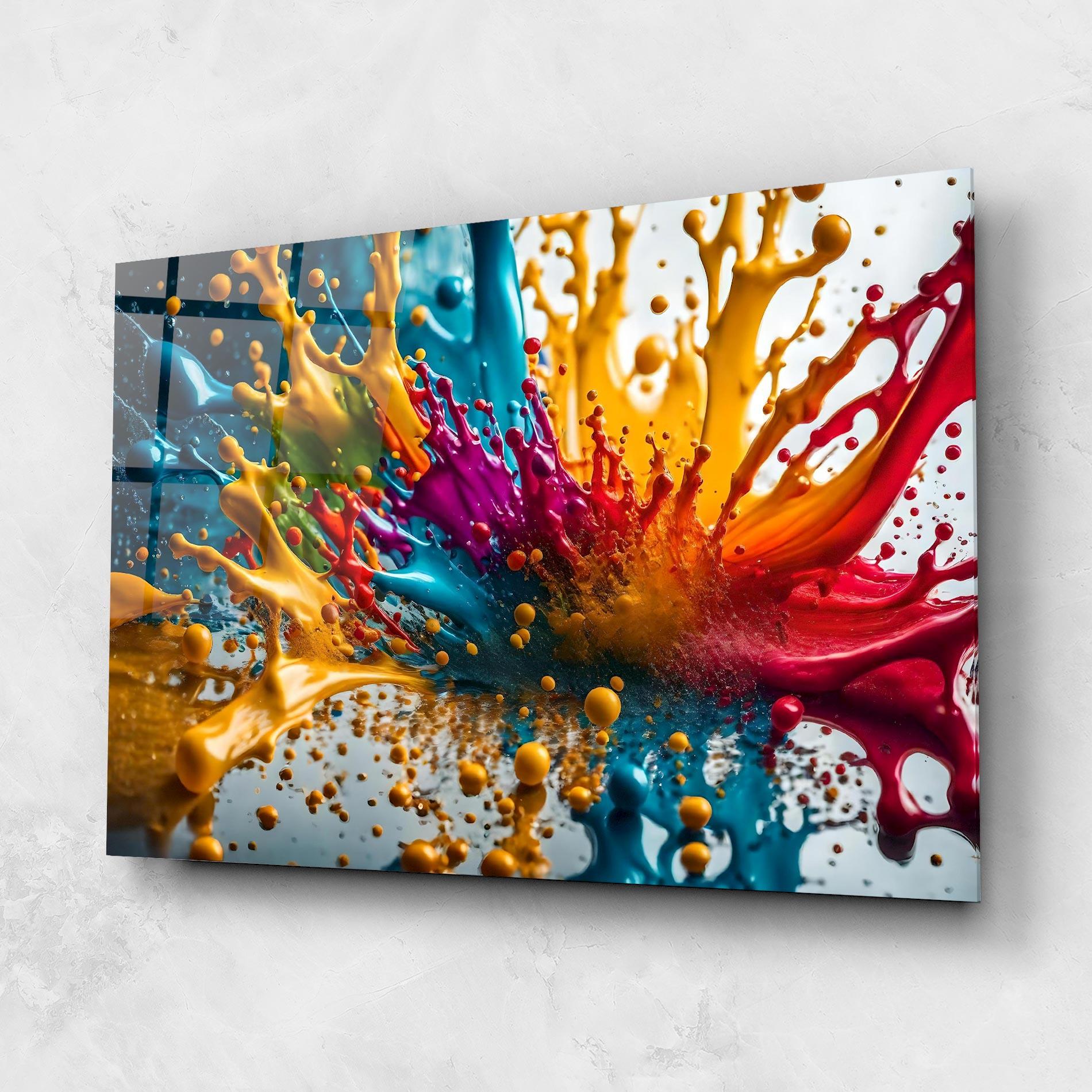 Üvegkép Colorful Water Splash mockup 1