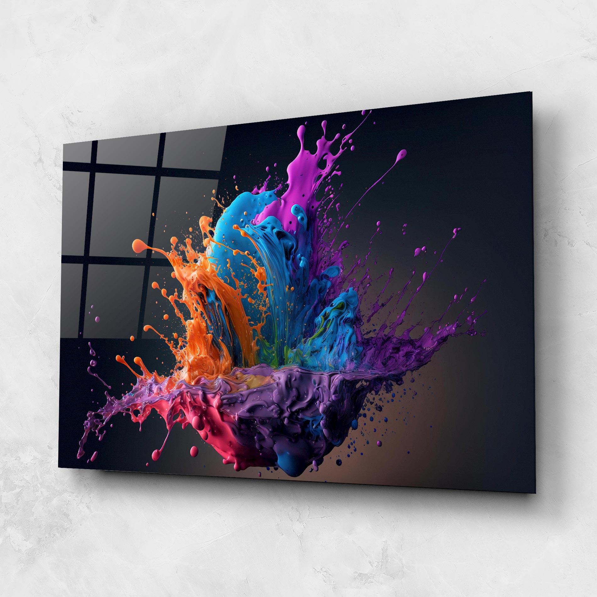 Üvegkép Orange Paint Splash mockup 1
