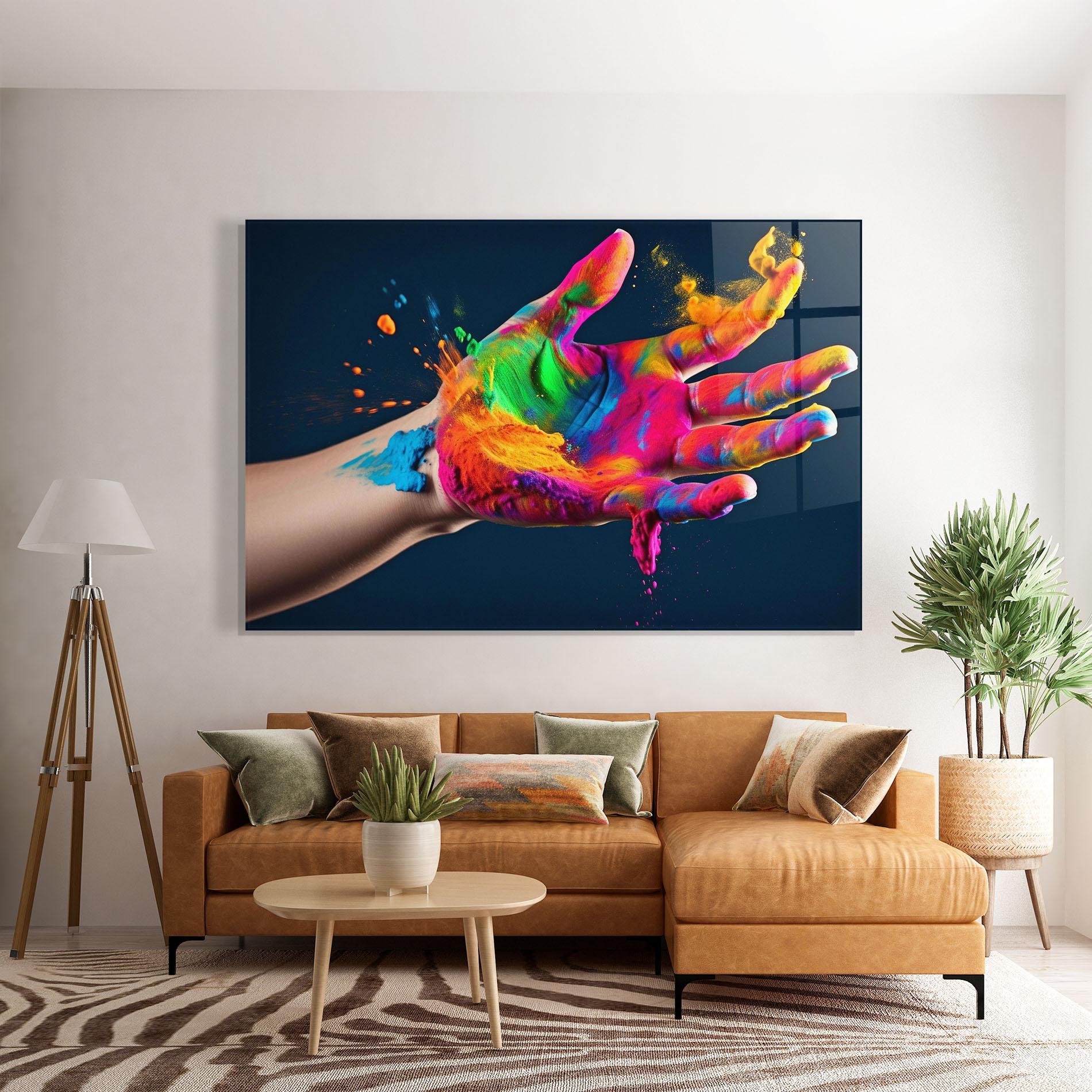 Üvegkép Colorful Hand mockup 7