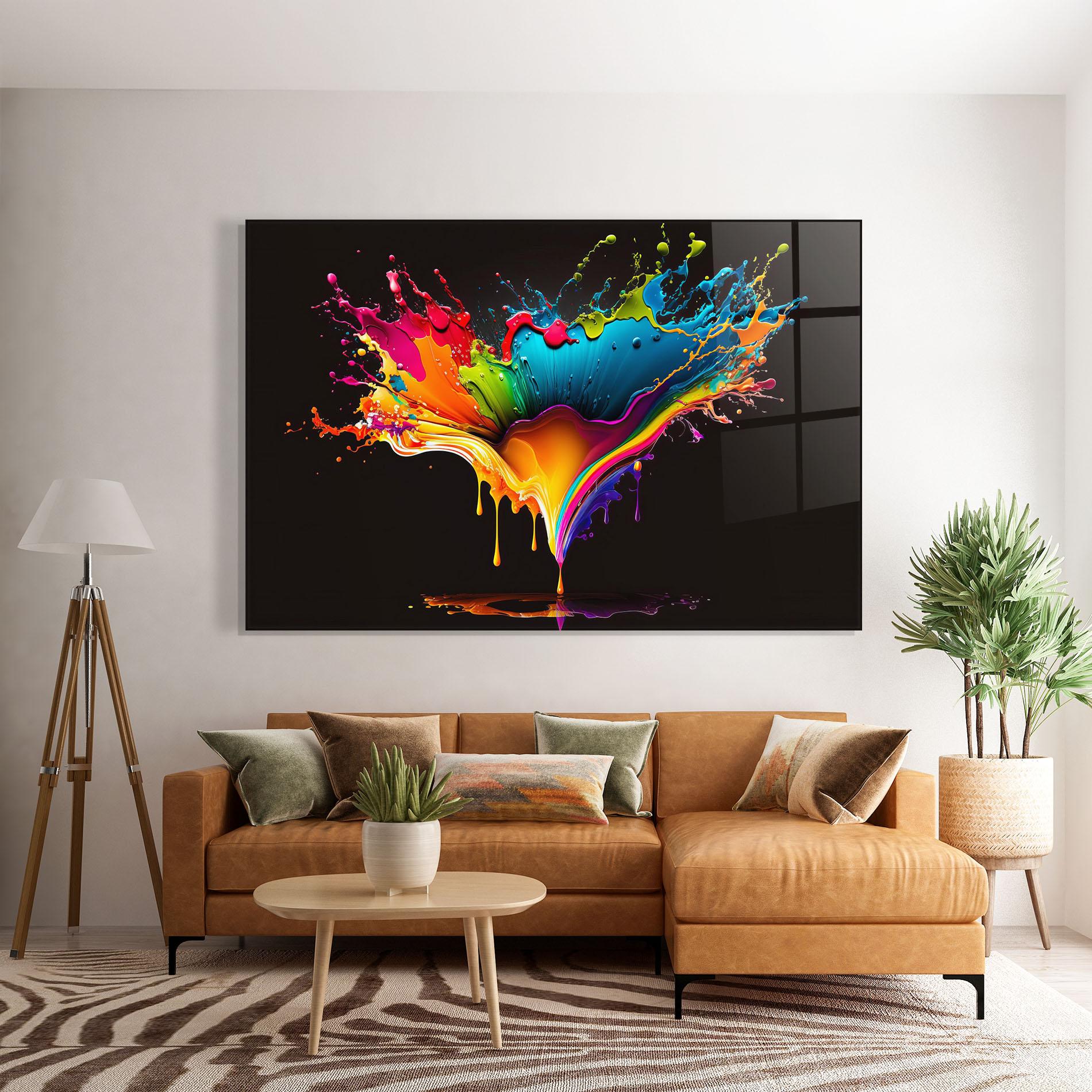 Üvegkép Colorful Rainbow Splash mockup 7