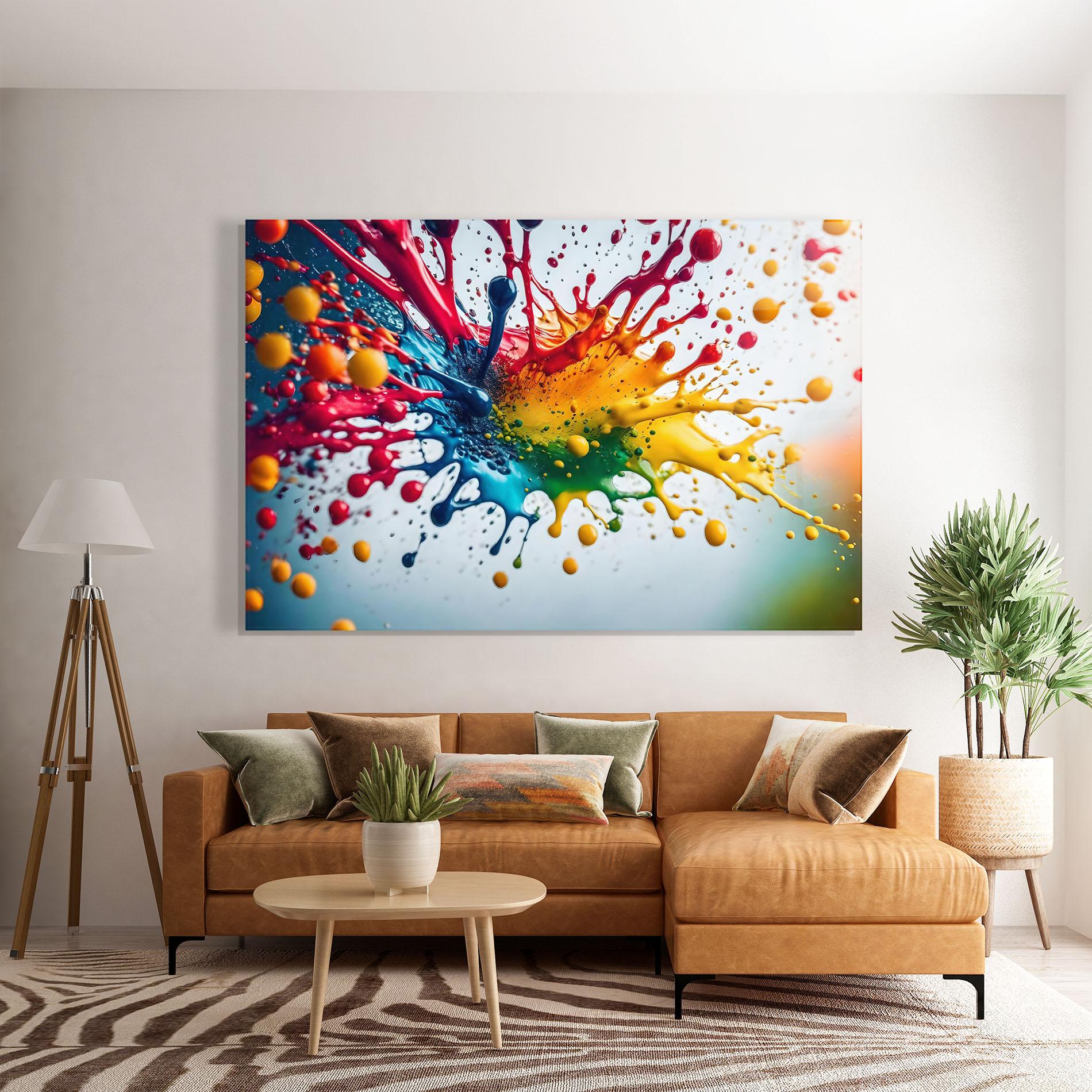 Üvegkép Colorful Splash Rainbow mockup 7