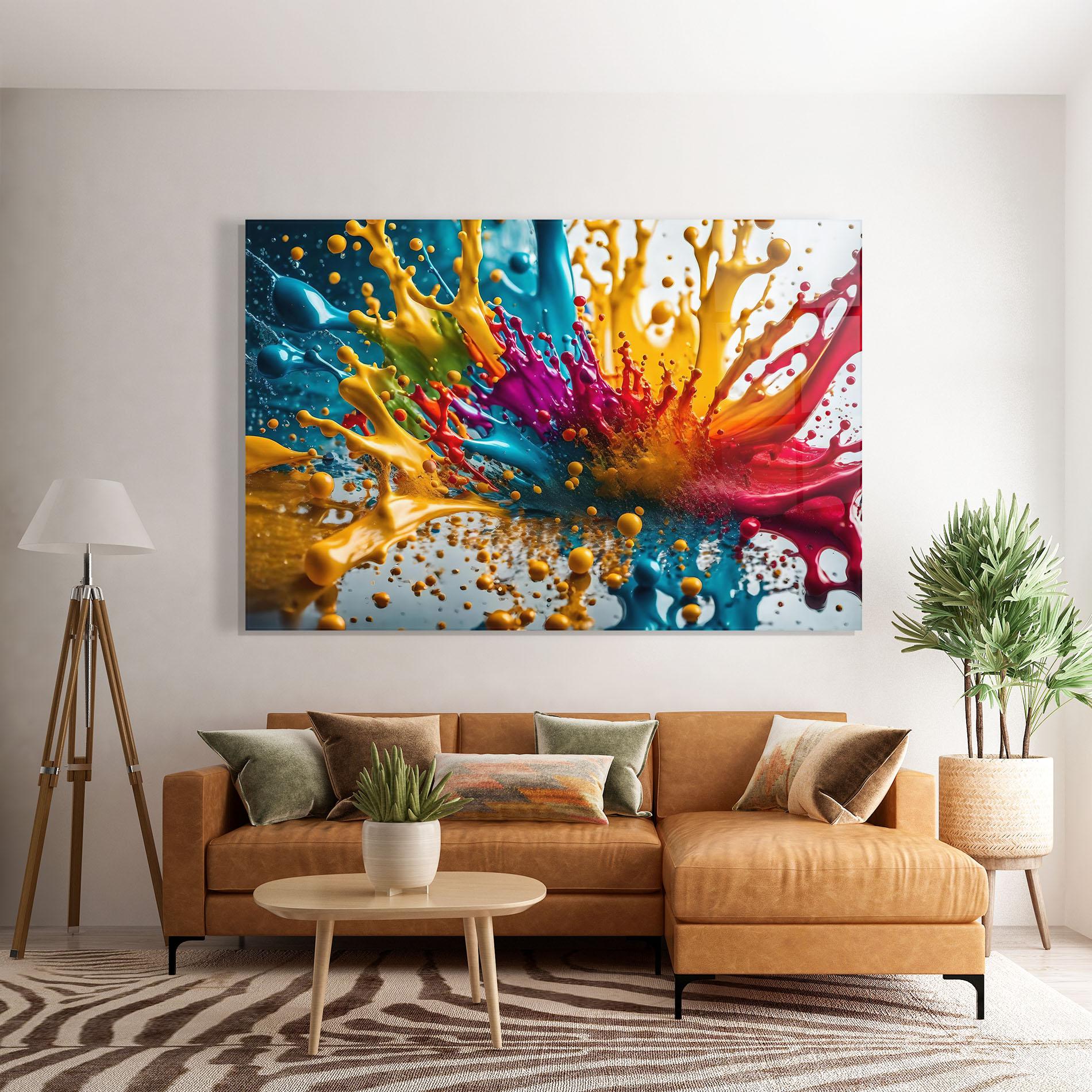 Üvegkép Colorful Water Splash mockup 7