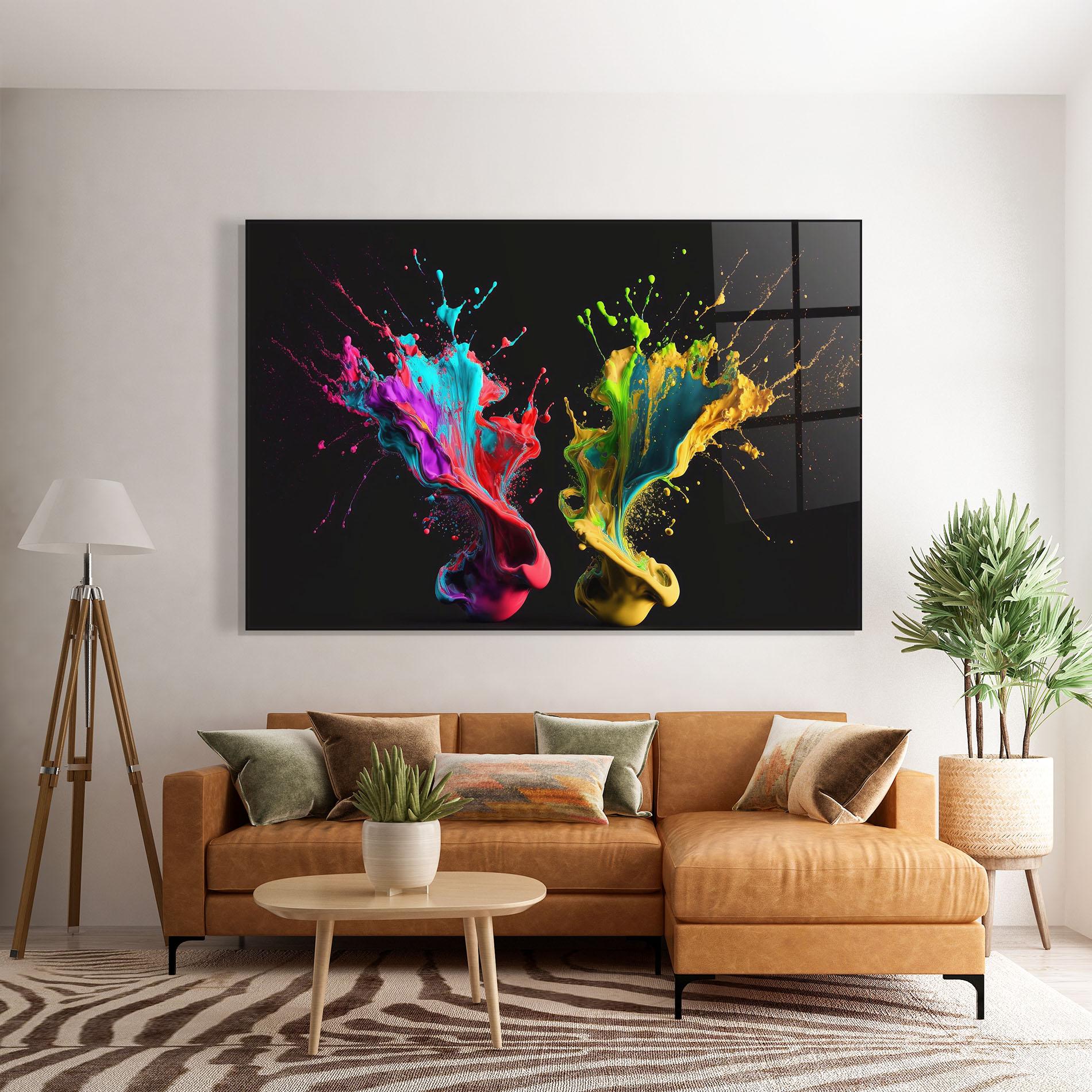 Üvegkép Yellow Green Splash mockup 7