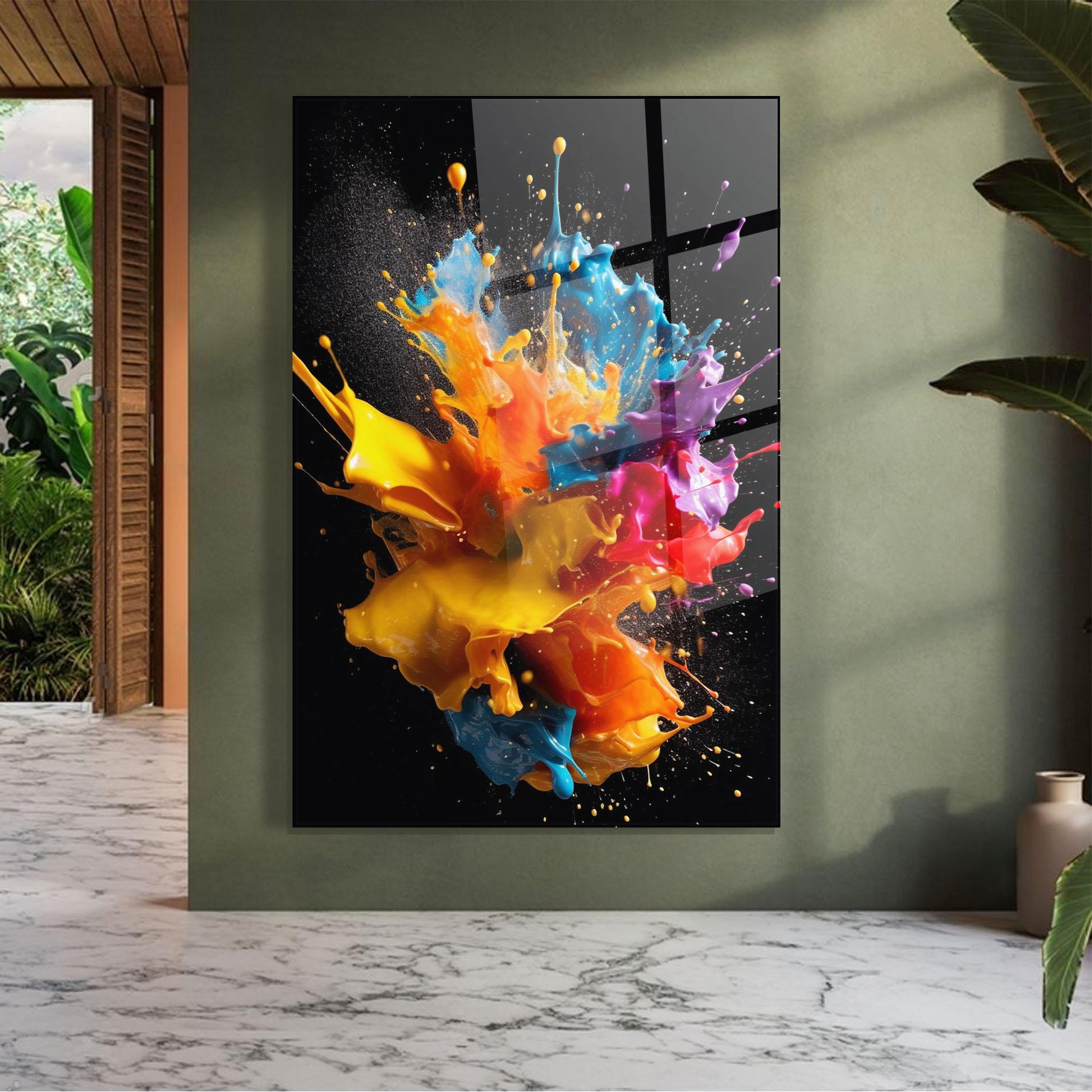 Üvegkép Colors Splashing mockup 7