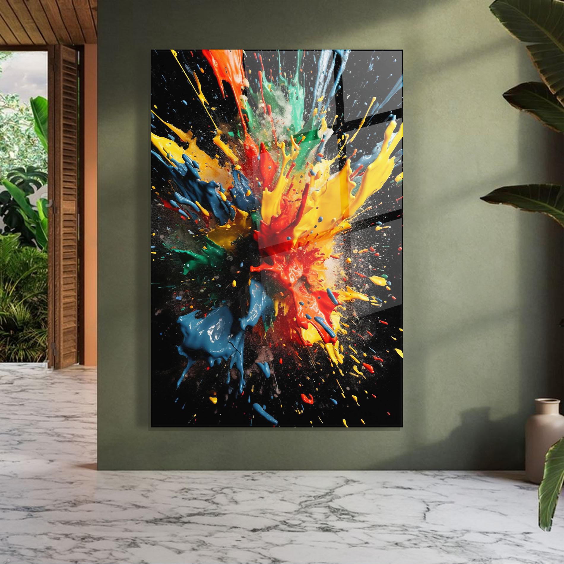 Üvegkép Floating Color Splash mockup 7