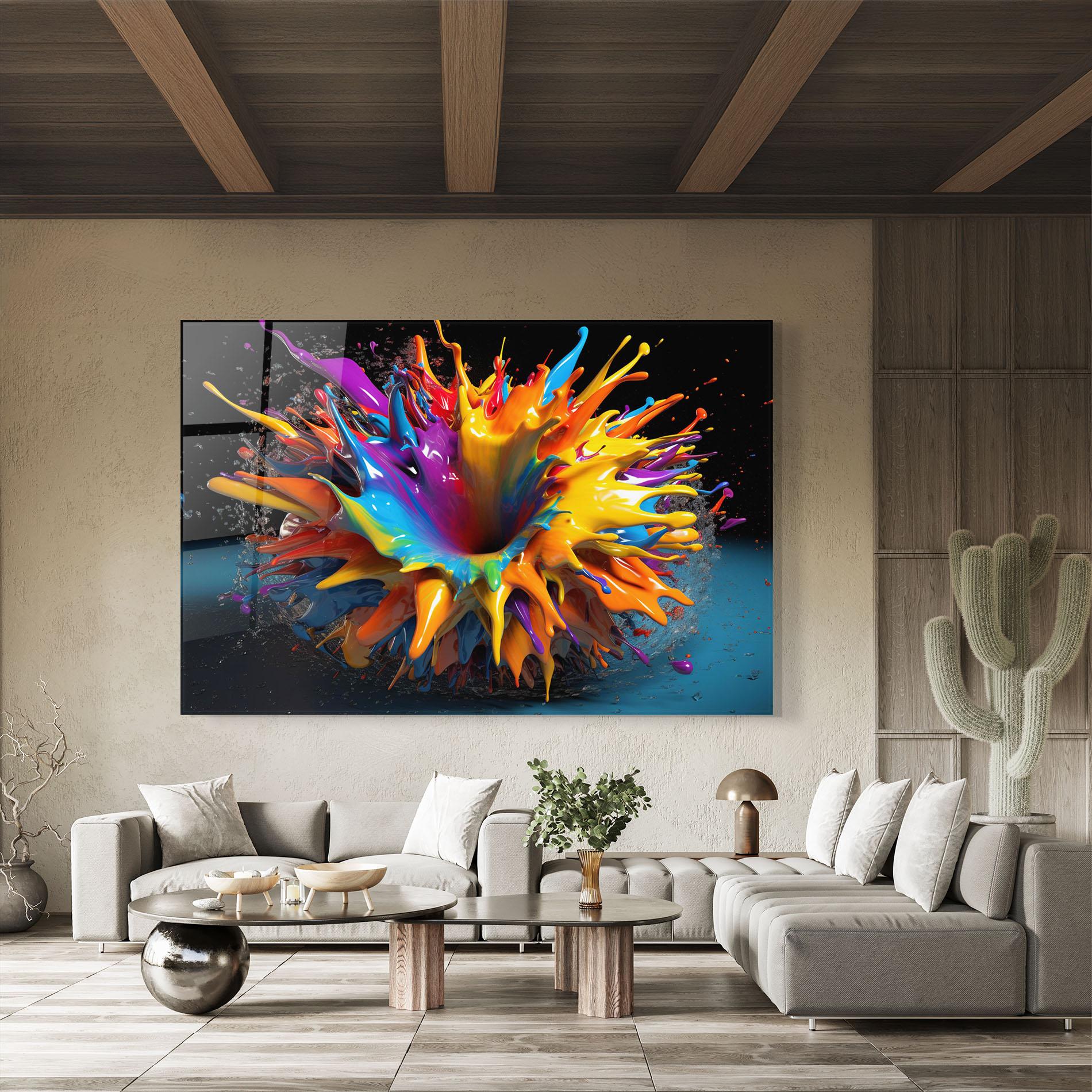 Üvegkép 3d Color Splash mockup 8