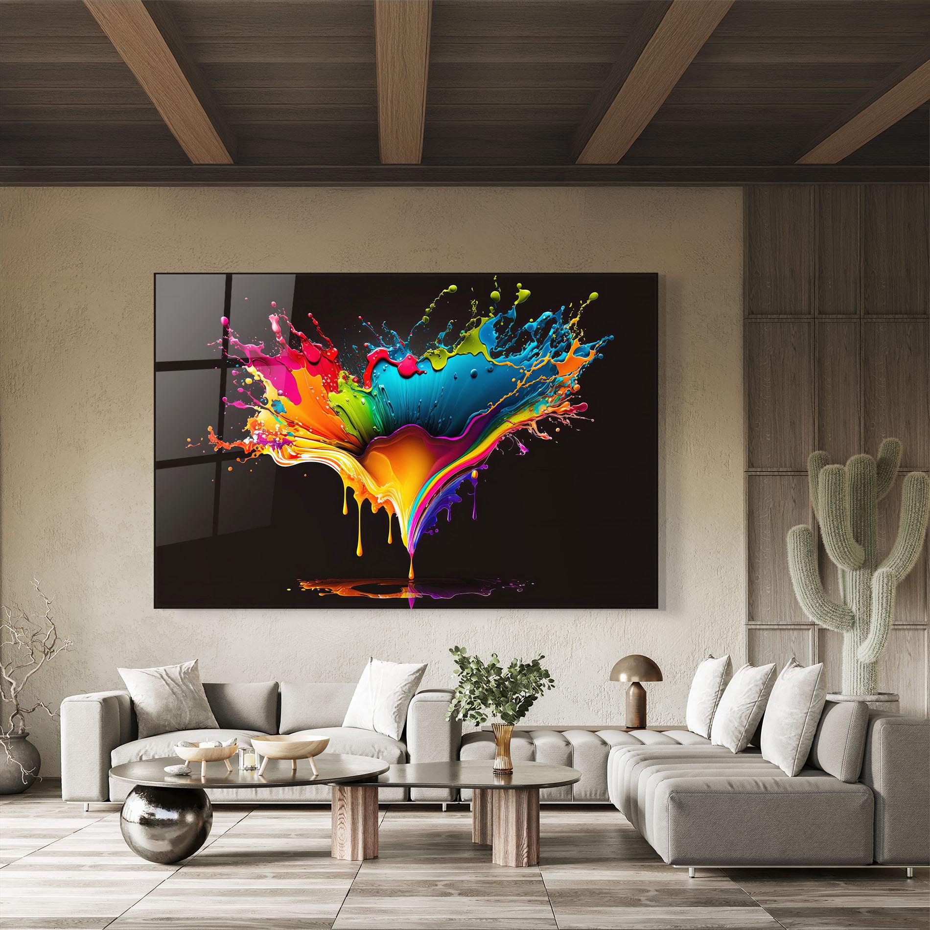 Üvegkép Colorful Rainbow Splash mockup 8