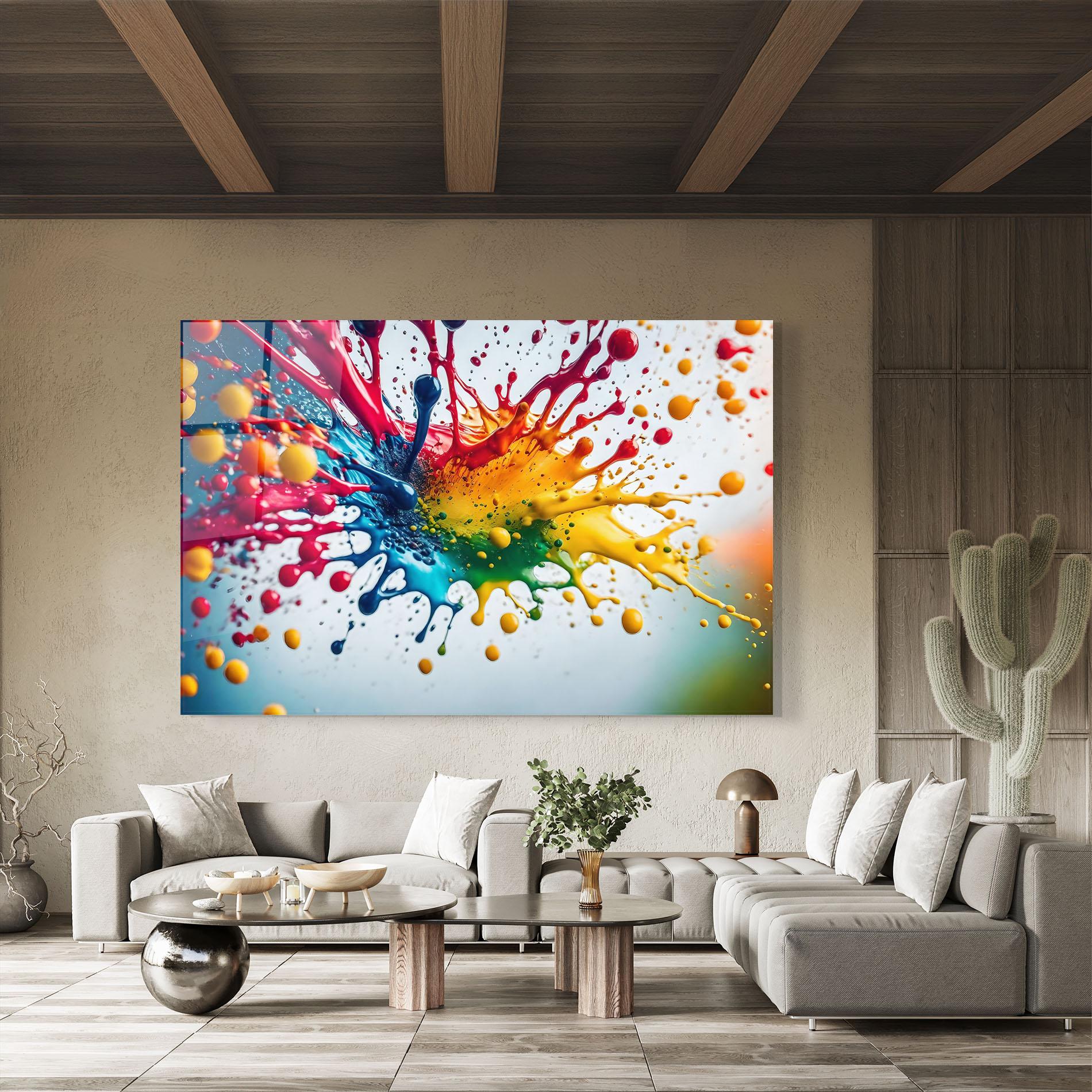 Üvegkép Colorful Splash Rainbow mockup 8