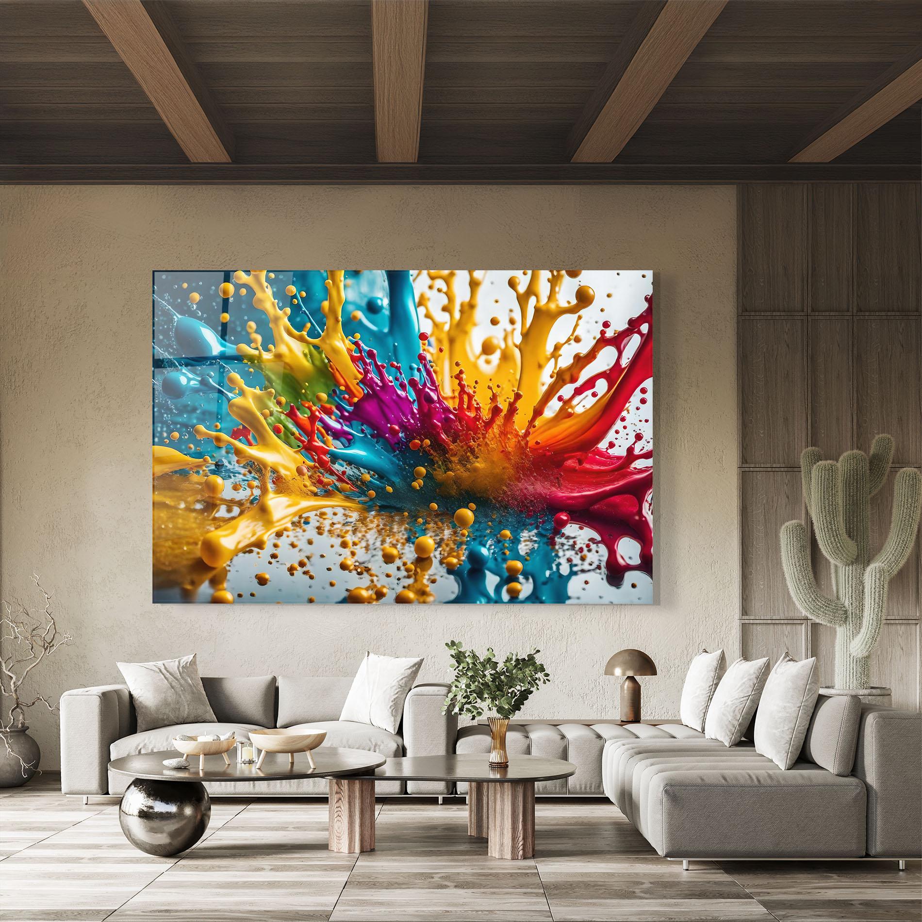 Üvegkép Colorful Water Splash mockup 8