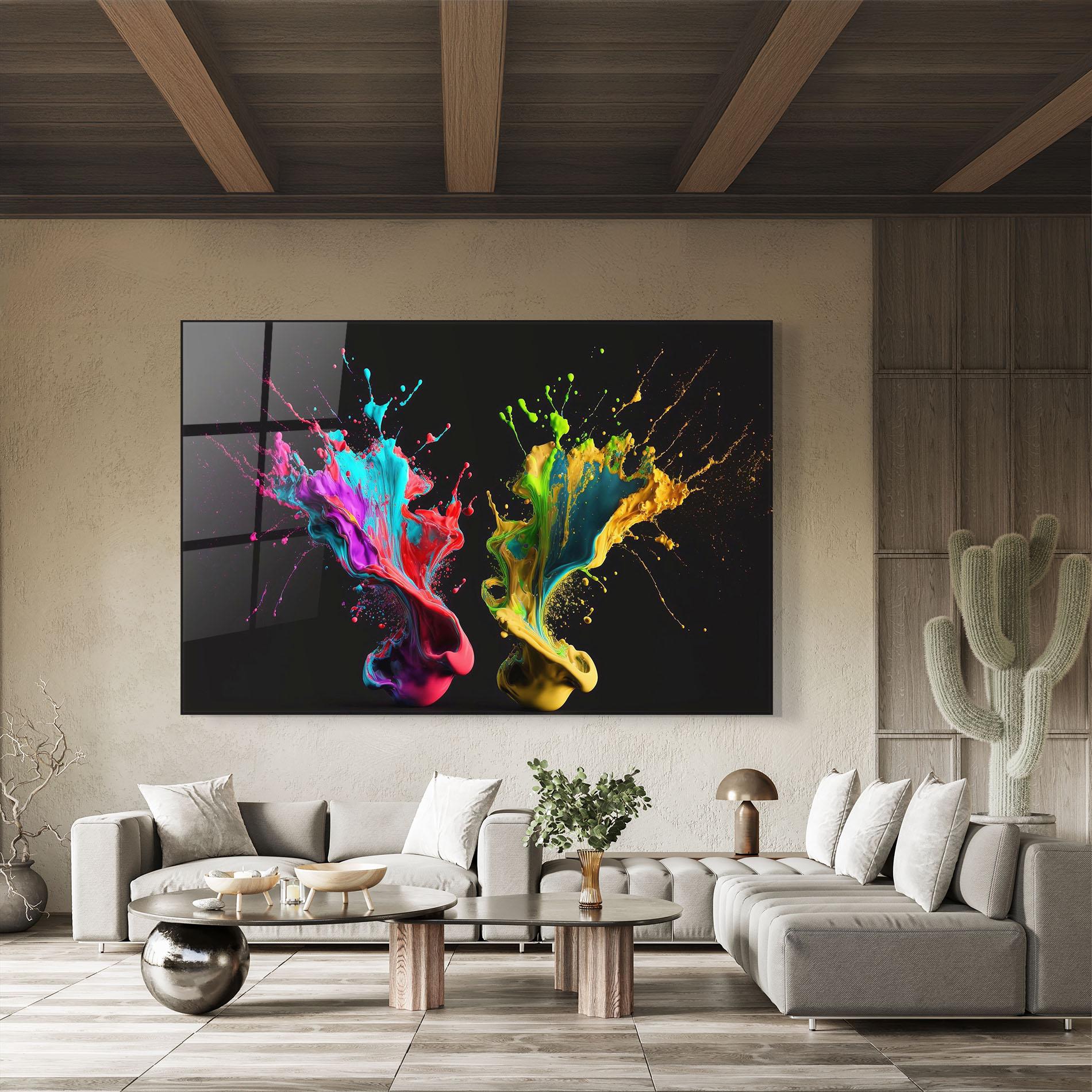 Üvegkép Yellow Green Splash mockup 8