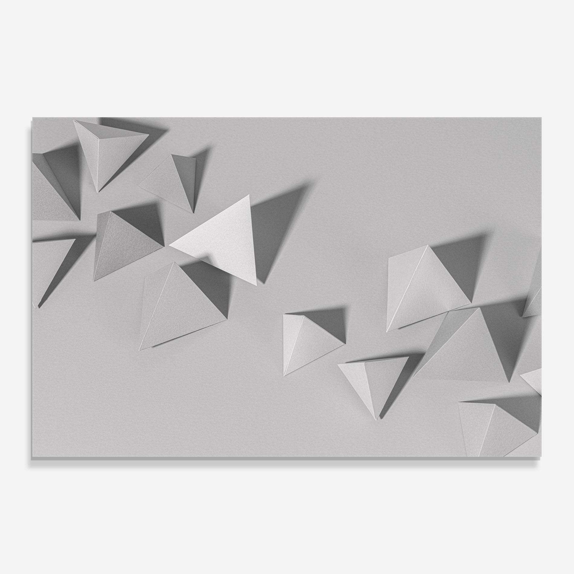 Üvegkép 3d White Triangle mockup 0