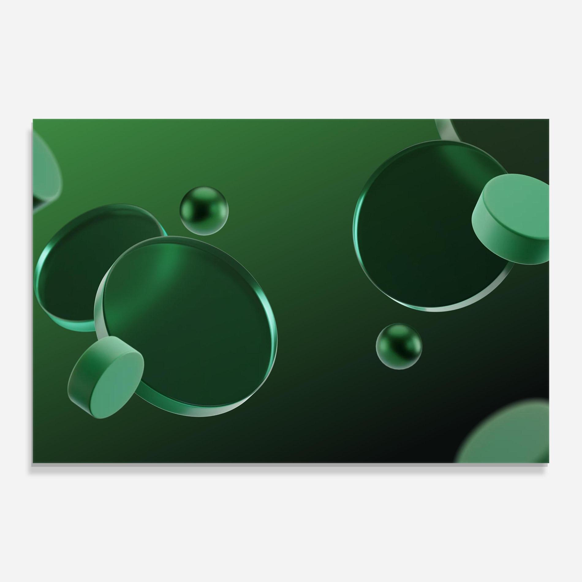 Üvegkép Green Circle Floating mockup 0