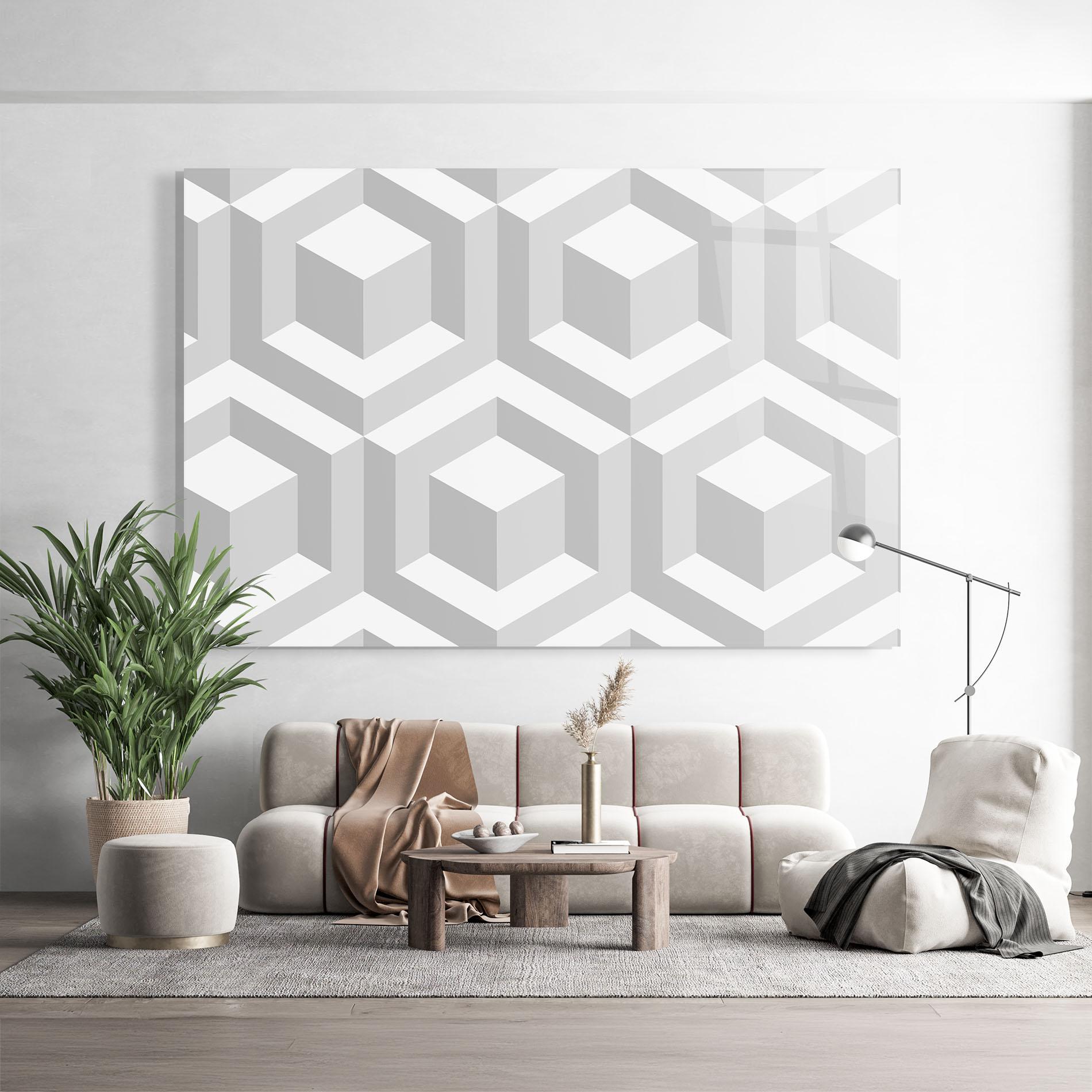 Üvegkép 3d Square mockup 9