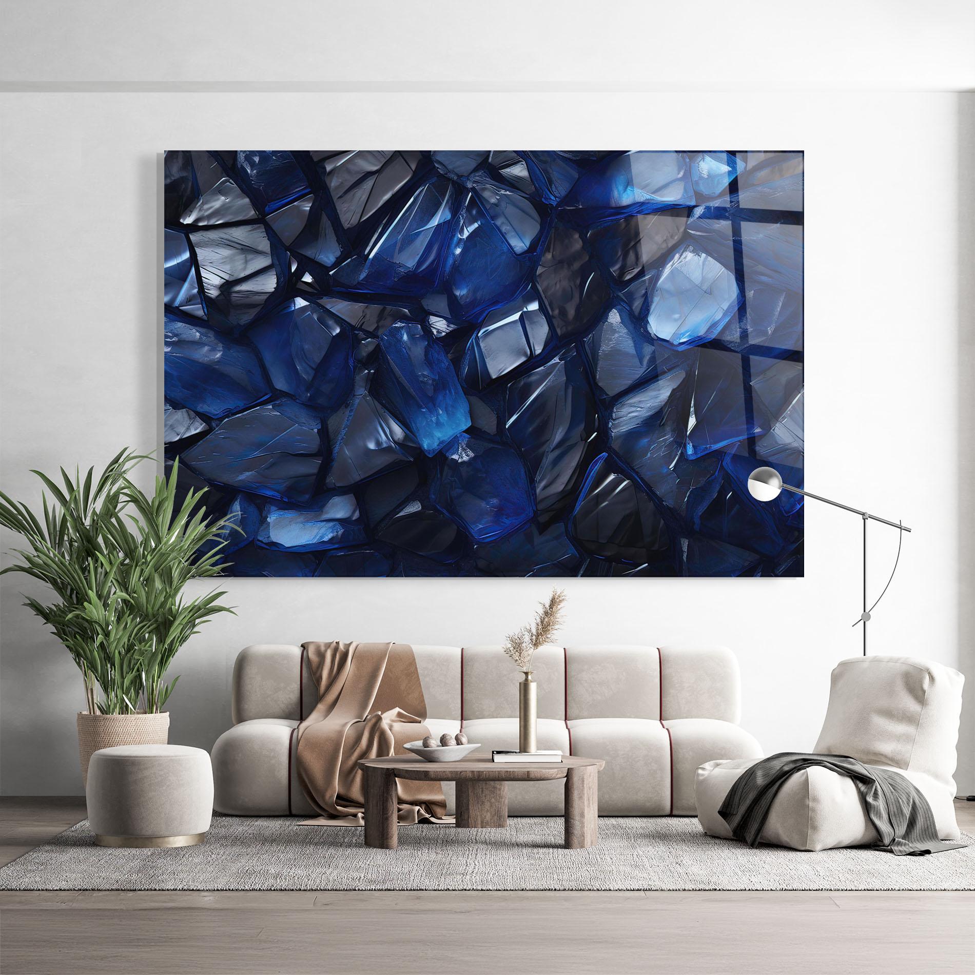 Üvegkép Blue Crystal Shape mockup 9